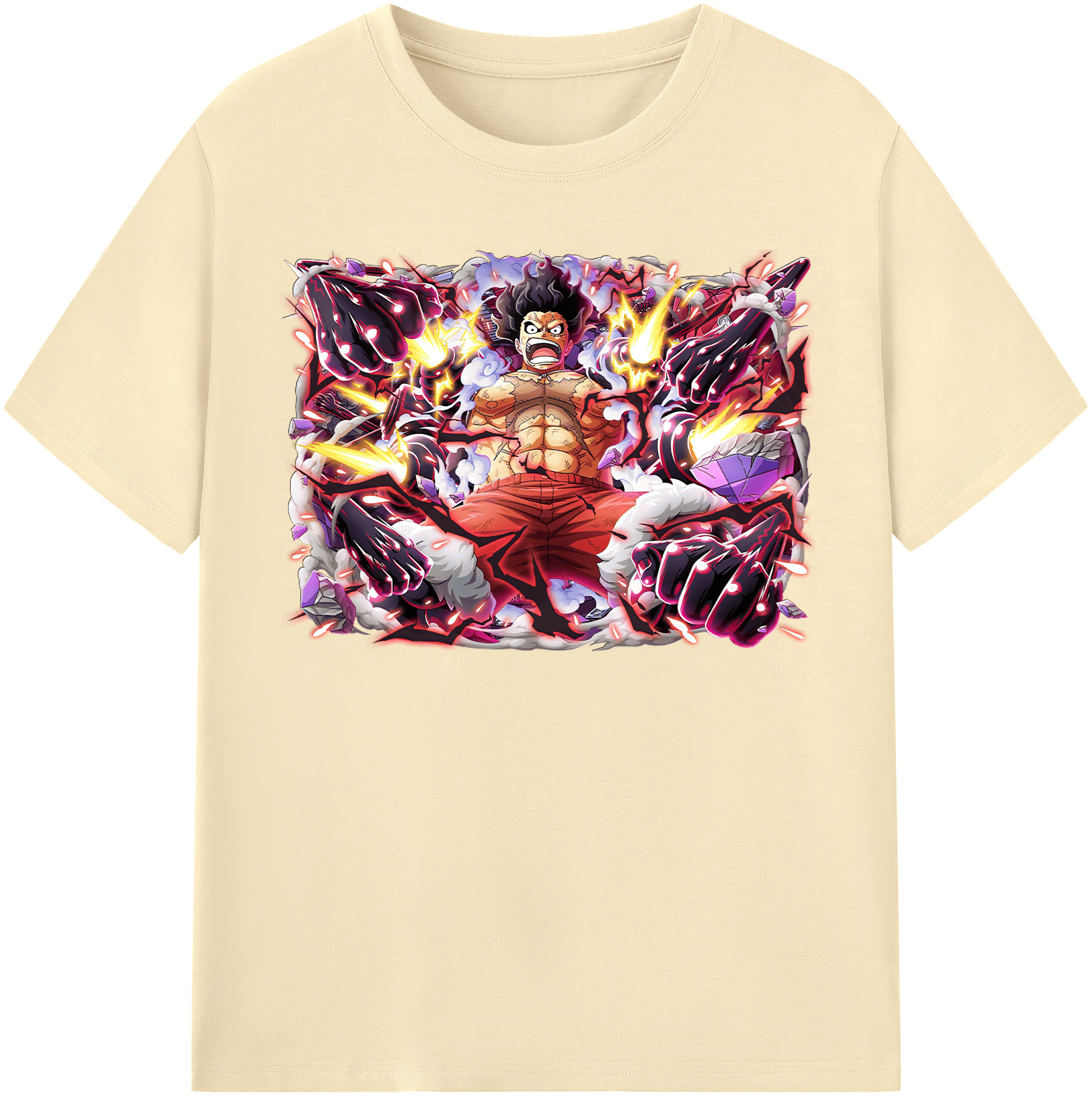 ワンピース モンキー・D・ルフィ ONE PIECE Monkey D. Luffy 綿100％半袖Tシャツ（フロントプリント）