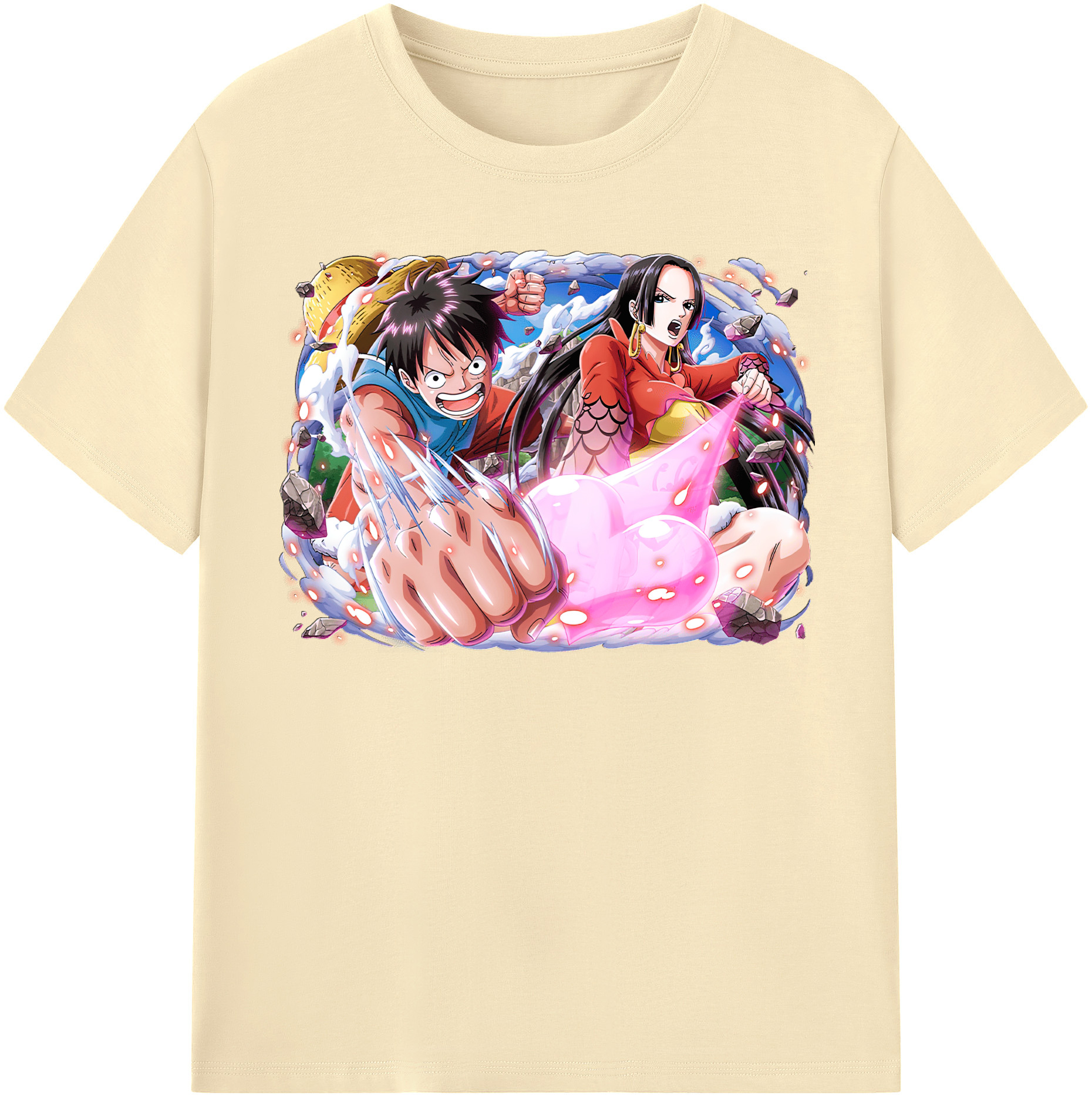 ワンピース モンキー・D・ルフィ ONE PIECE Monkey D. Luffy 綿100％半袖Tシャツ（フロントプリント）