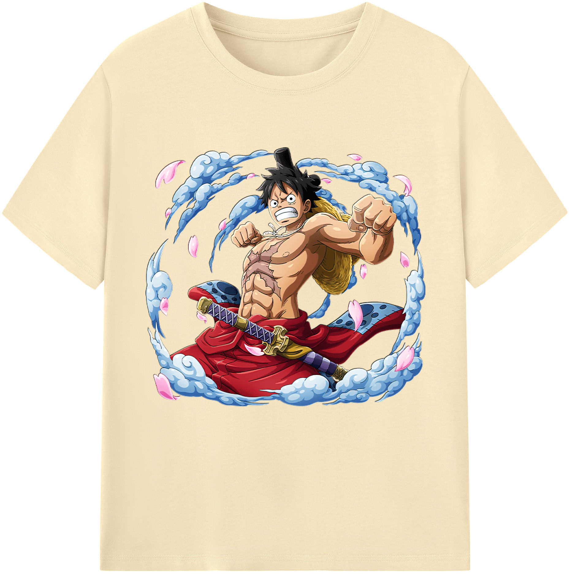 ワンピース モンキー・D・ルフィ ONE PIECE Monkey D. Luffy 綿100％半袖Tシャツ（フロントプリント）
