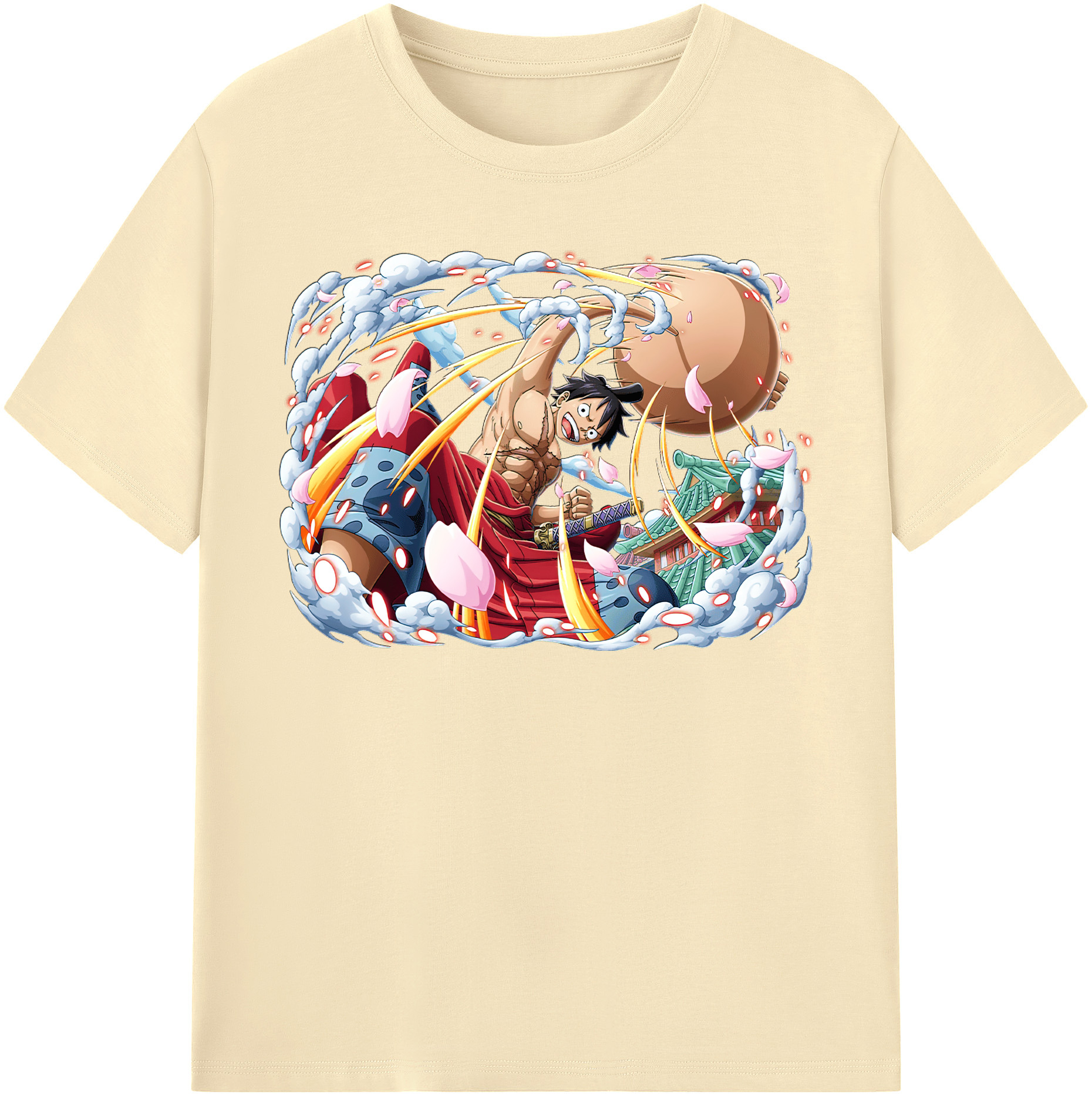 ワンピース モンキー・D・ルフィ ONE PIECE Monkey D. Luffy 綿100％半袖Tシャツ（フロントプリント）