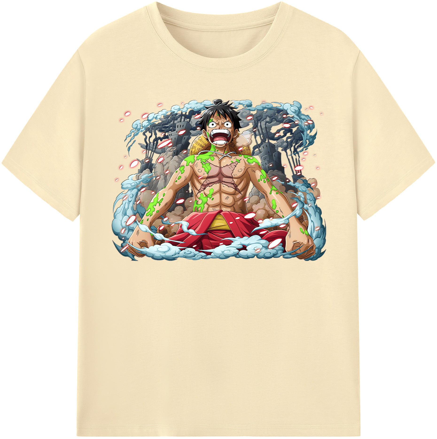 ワンピース モンキー・D・ルフィ ONE PIECE Monkey D. Luffy 綿100％半袖Tシャツ（フロントプリント）