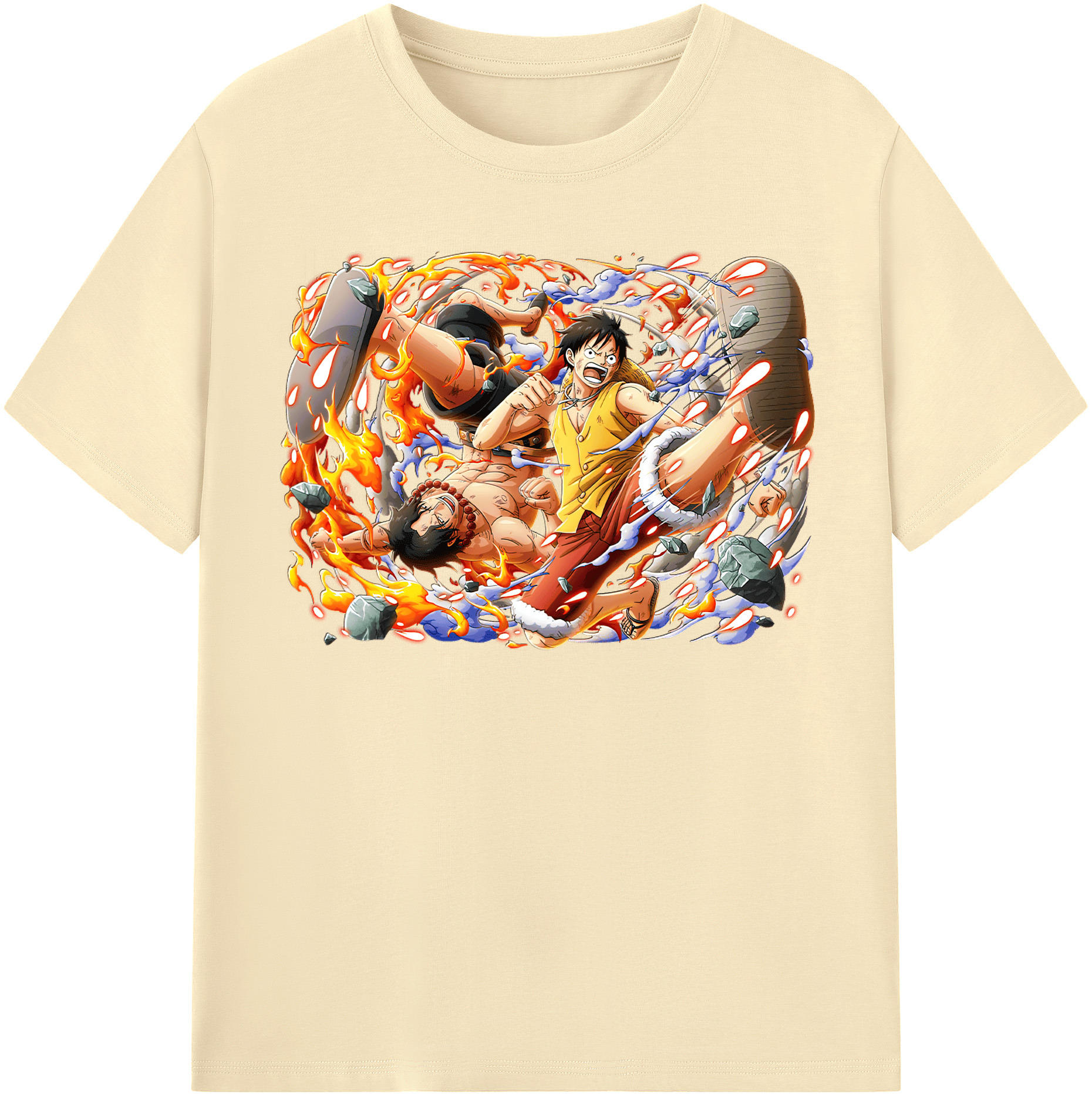 ワンピース モンキー・D・ルフィ ONE PIECE Monkey D. Luffy 綿100％半袖Tシャツ（フロントプリント）