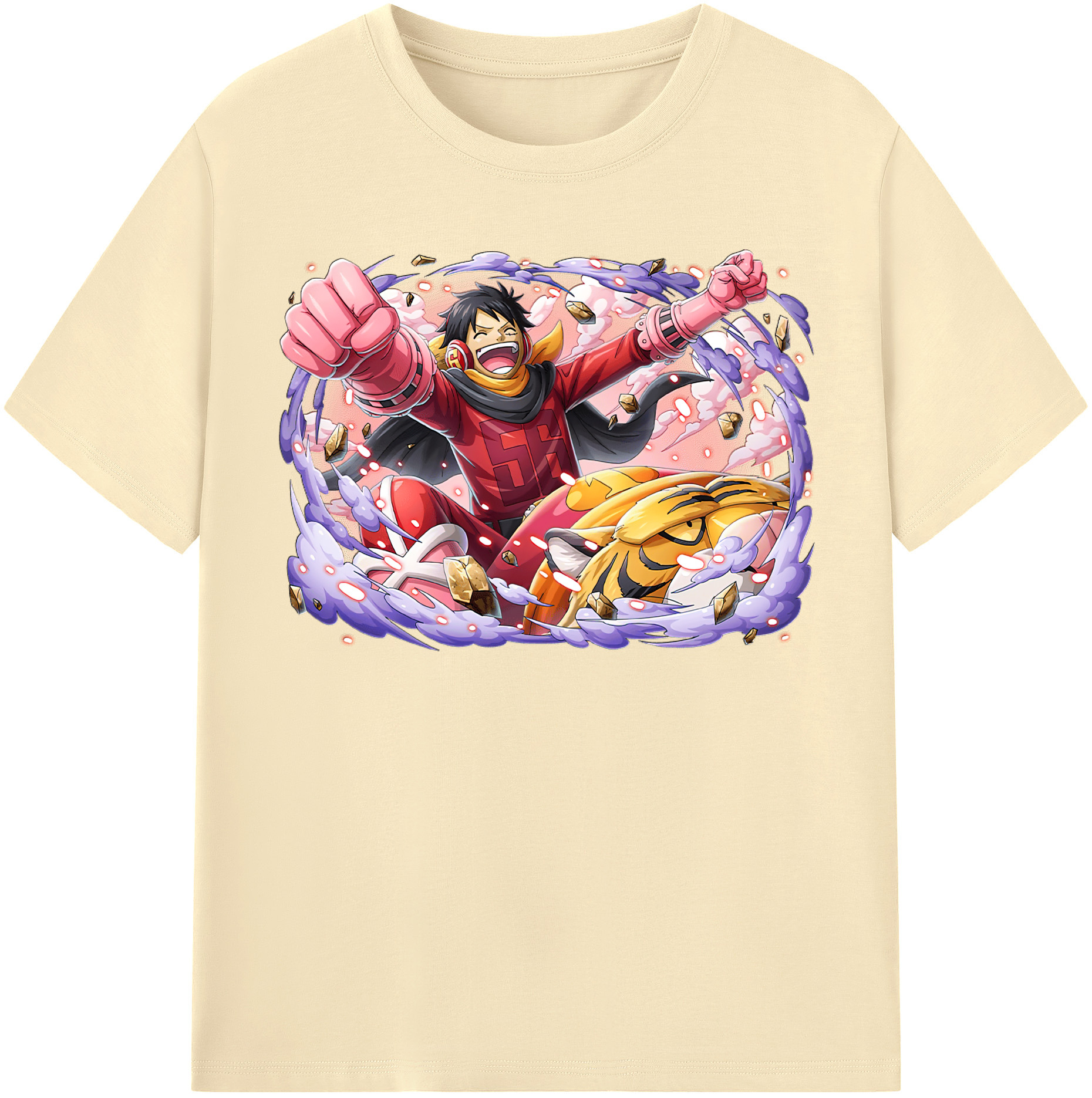 ワンピース モンキー・D・ルフィ ONE PIECE Monkey D. Luffy 綿100％半袖Tシャツ（フロントプリント）