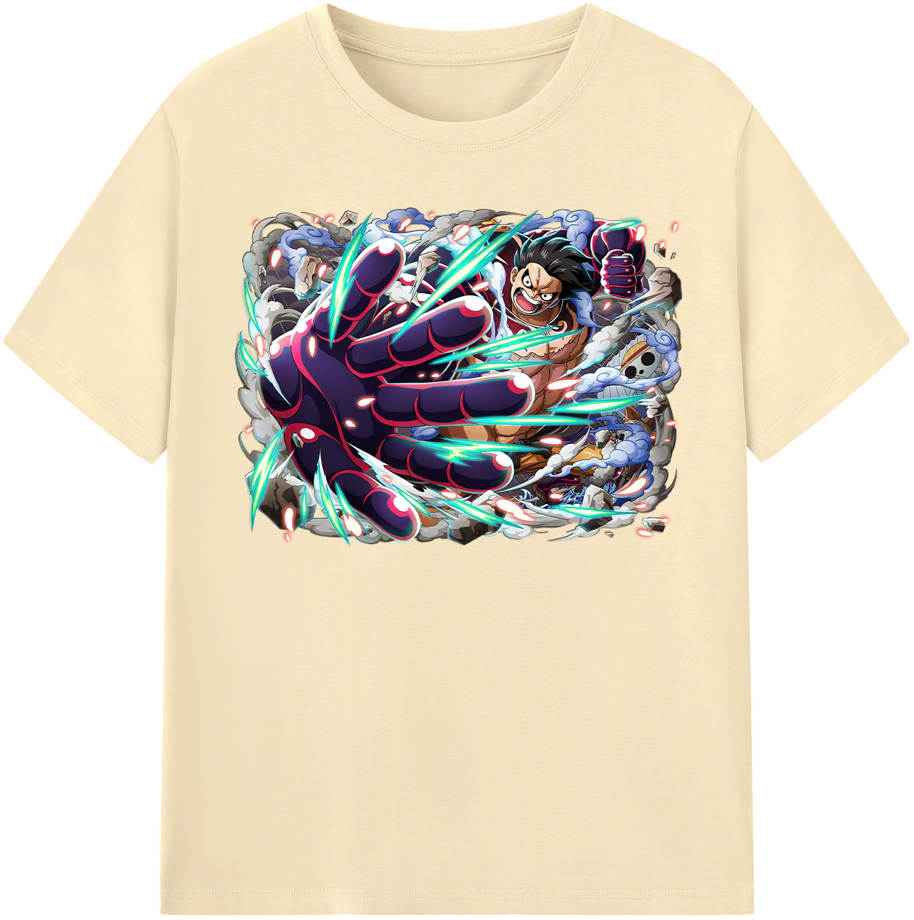 ワンピース モンキー・D・ルフィ ONE PIECE Monkey D. Luffy 綿100％半袖Tシャツ（フロントプリント）