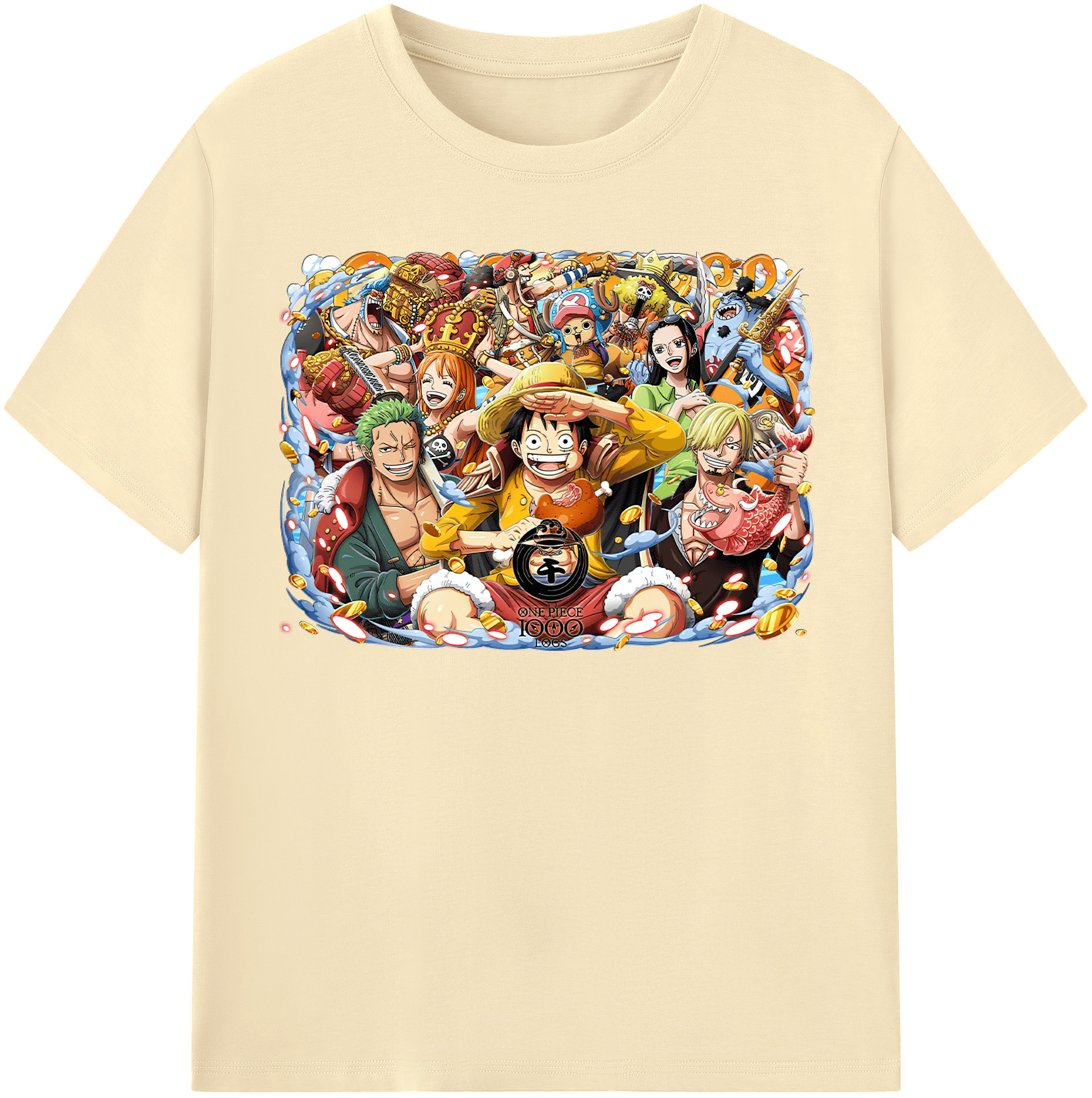 ワンピース モンキー・D・ルフィ ONE PIECE Monkey D. Luffy 綿100％半袖Tシャツ（フロントプリント）