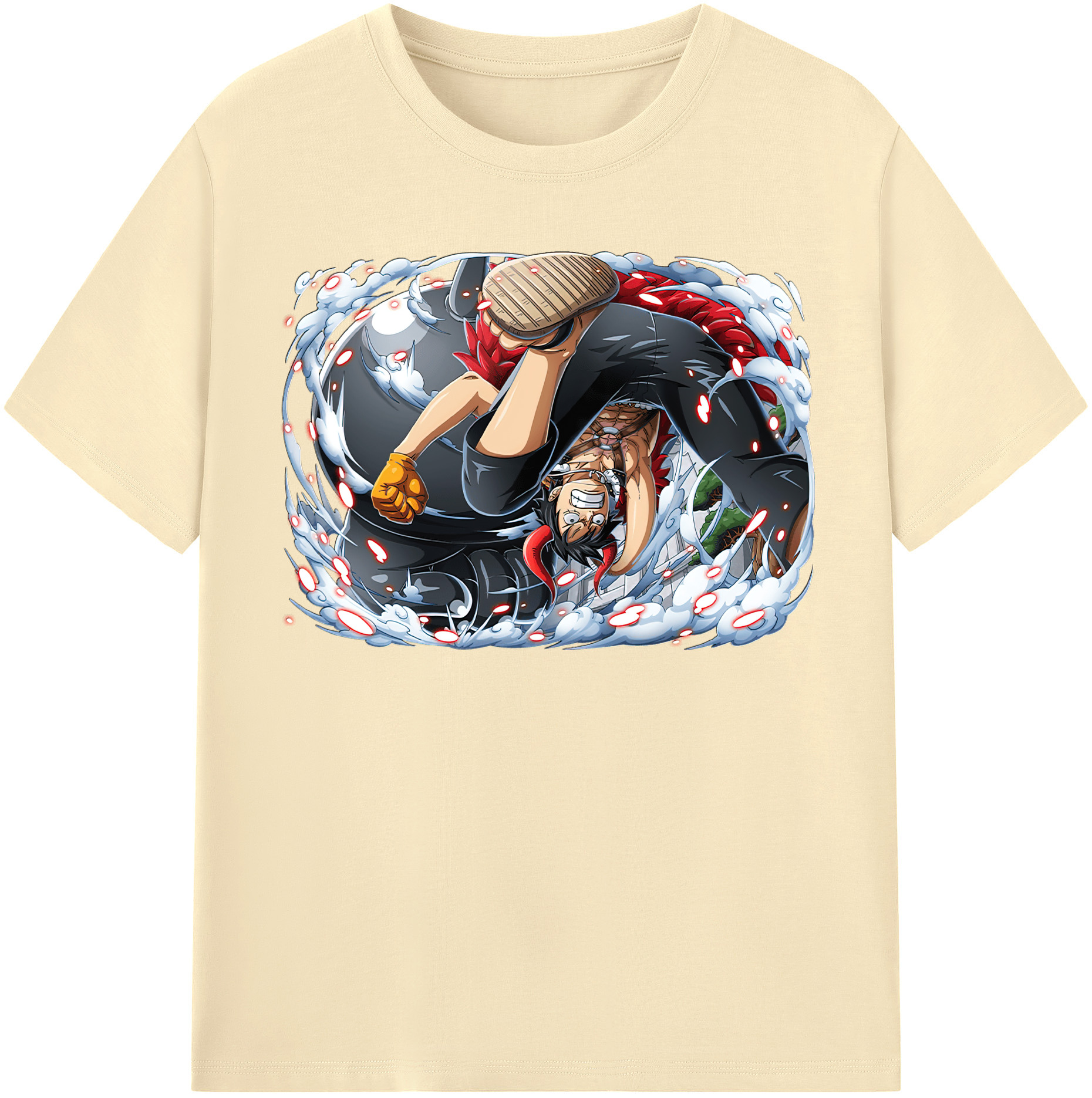 ワンピース モンキー・D・ルフィ ONE PIECE Monkey D. Luffy 綿100％半袖Tシャツ（フロントプリント）