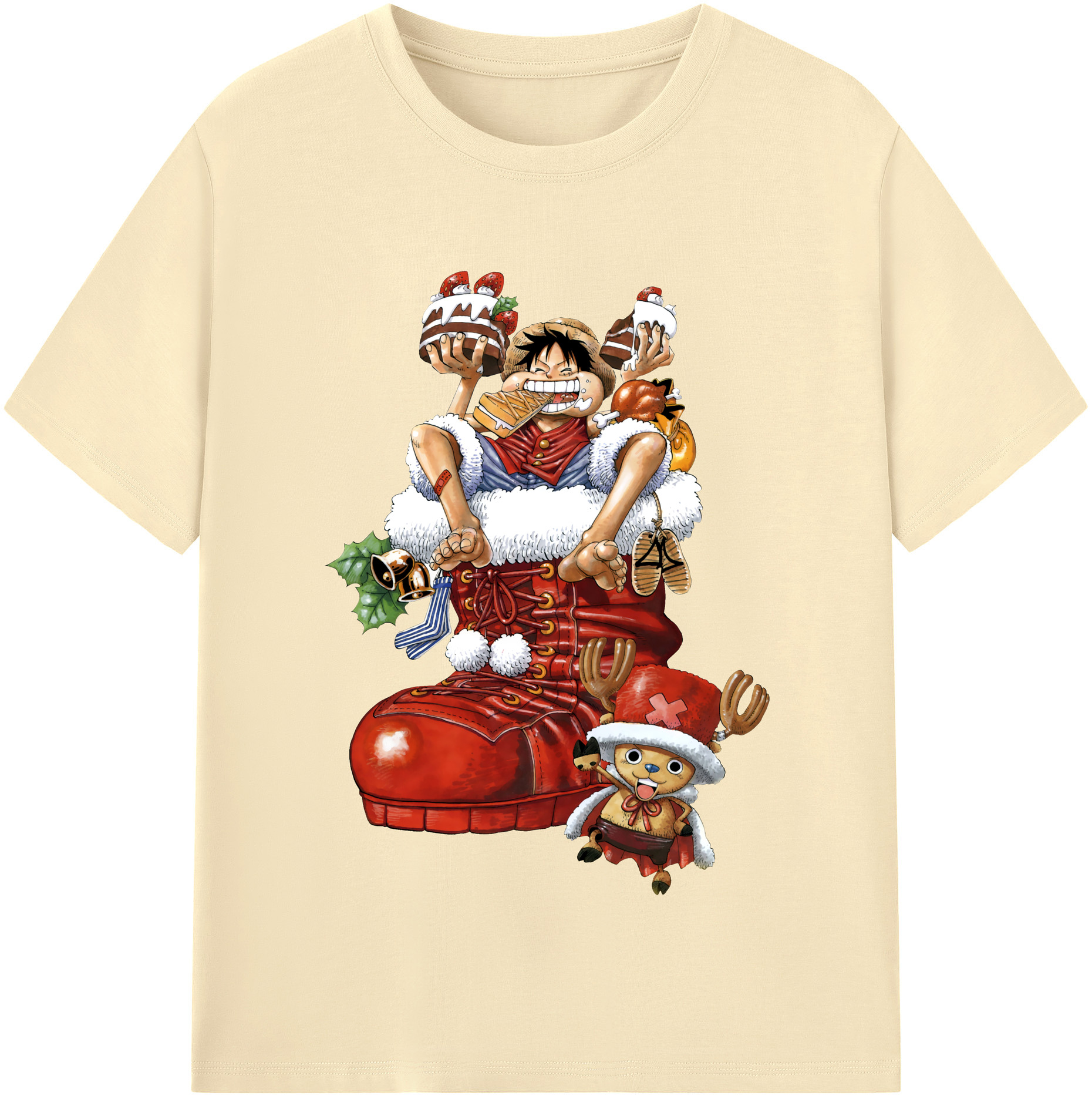ワンピース モンキー・D・ルフィ ONE PIECE Monkey D. Luffy 綿100％半袖Tシャツ（フロントプリント）