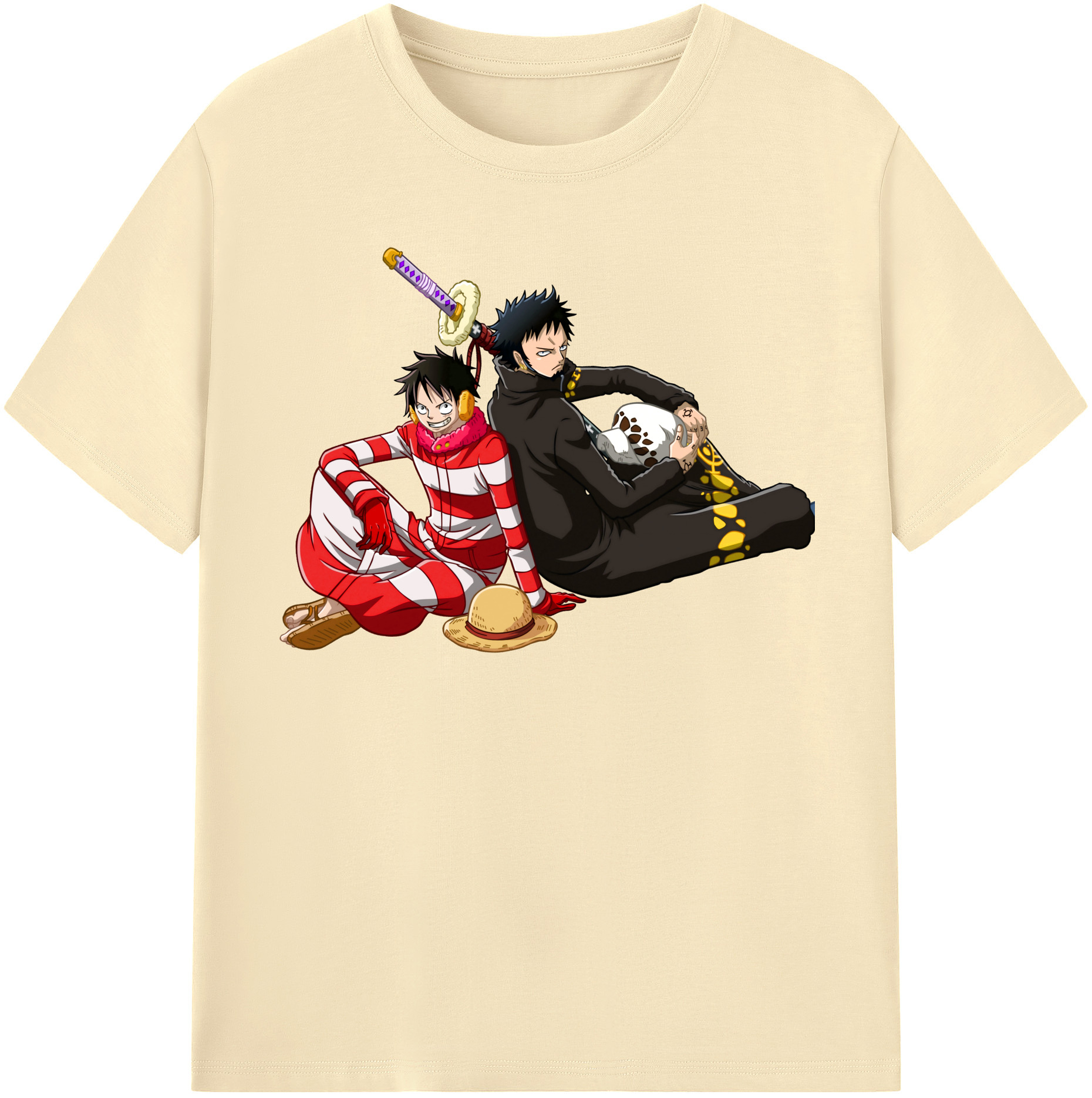ワンピース モンキー・D・ルフィ ONE PIECE Monkey D. Luffy 綿100％半袖Tシャツ（フロントプリント）