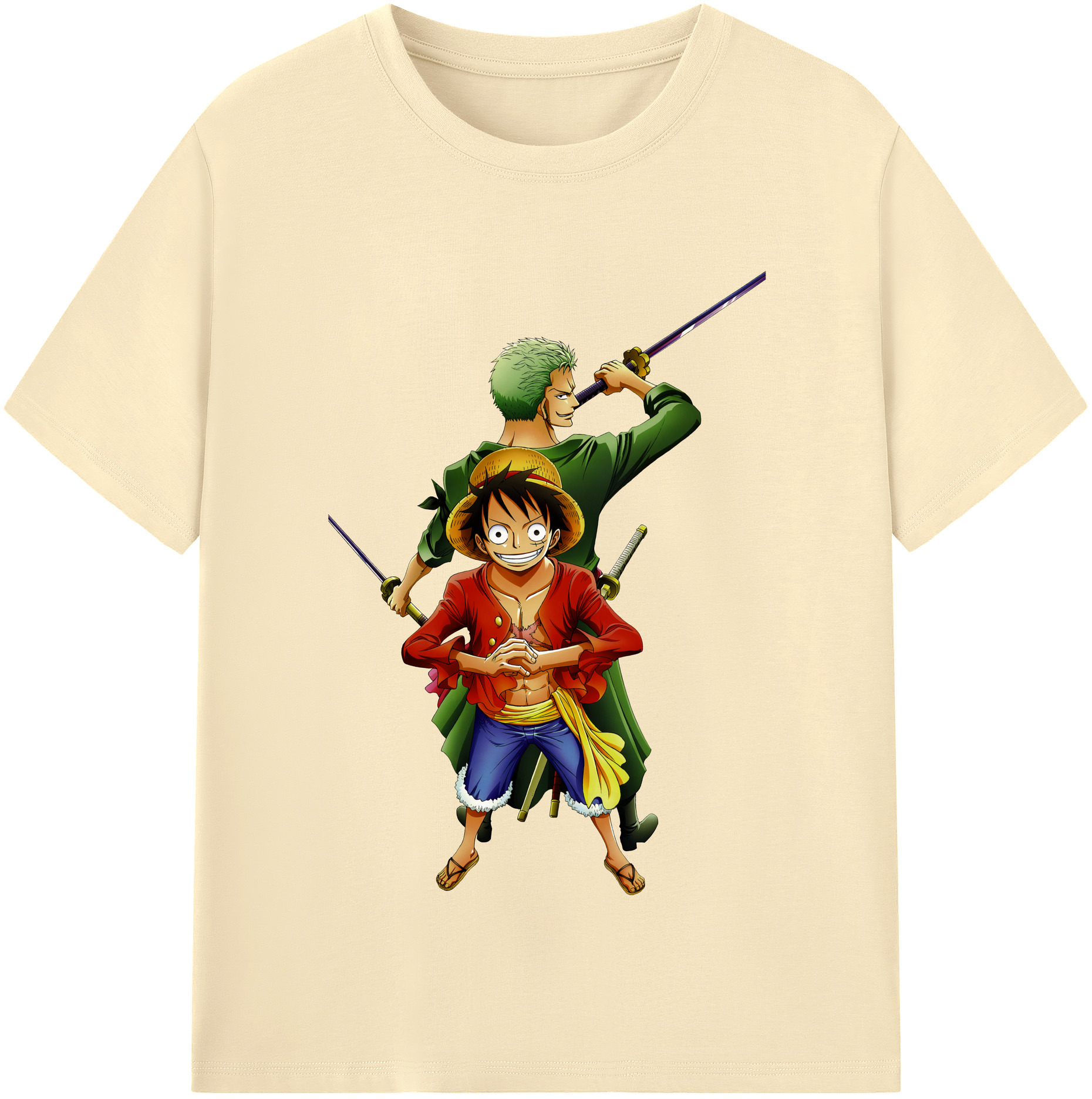 ワンピース モンキー・D・ルフィ ONE PIECE Monkey D. Luffy 綿100％半袖Tシャツ（フロントプリント）