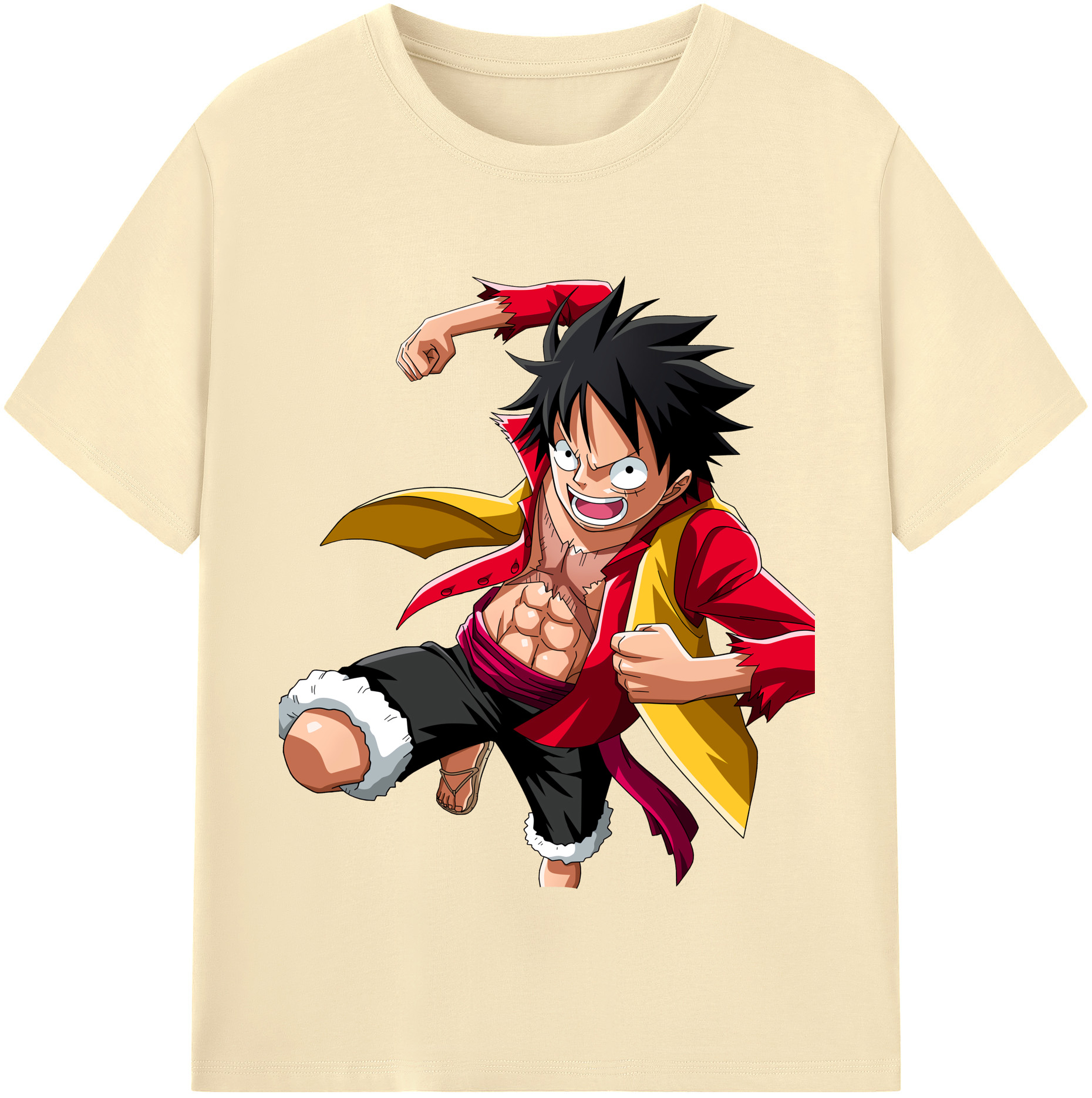 ワンピース モンキー・D・ルフィ ONE PIECE Monkey D. Luffy 綿100％半袖Tシャツ（フロントプリント）