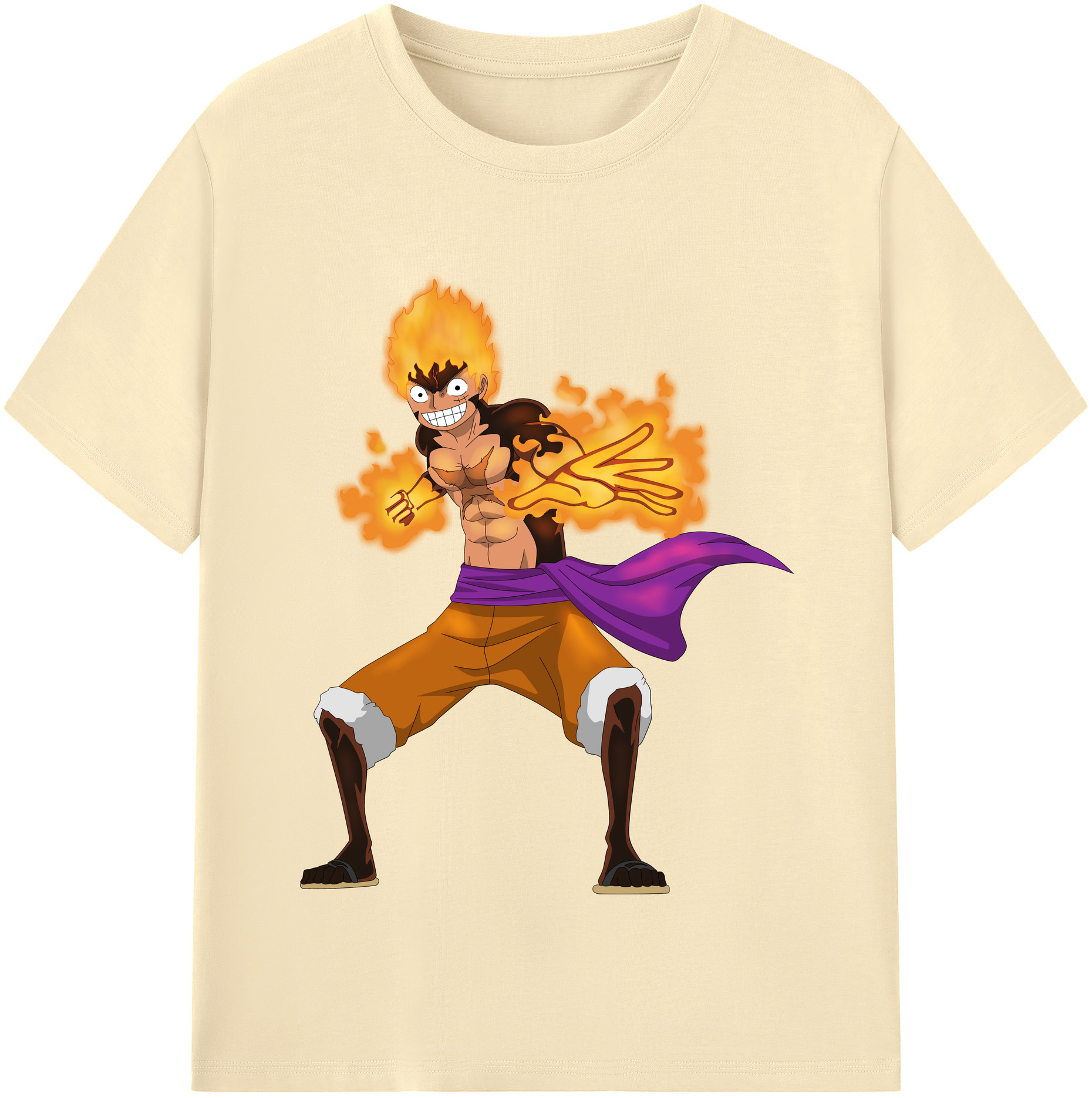 ワンピース モンキー・D・ルフィ ONE PIECE Monkey D. Luffy 綿100％半袖Tシャツ（フロントプリント）