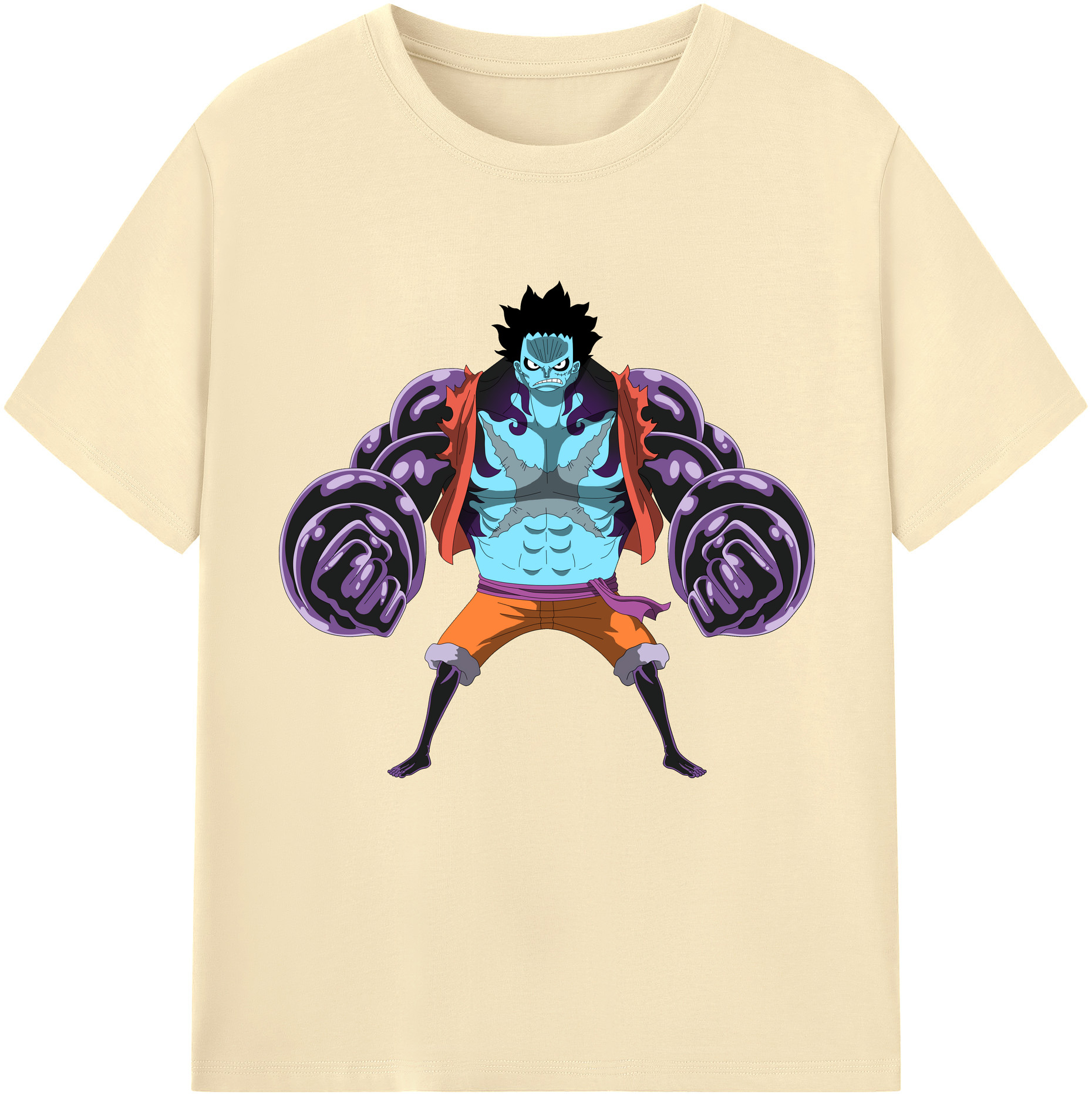 ワンピース モンキー・D・ルフィ ONE PIECE Monkey D. Luffy 綿100％半袖Tシャツ（フロントプリント）