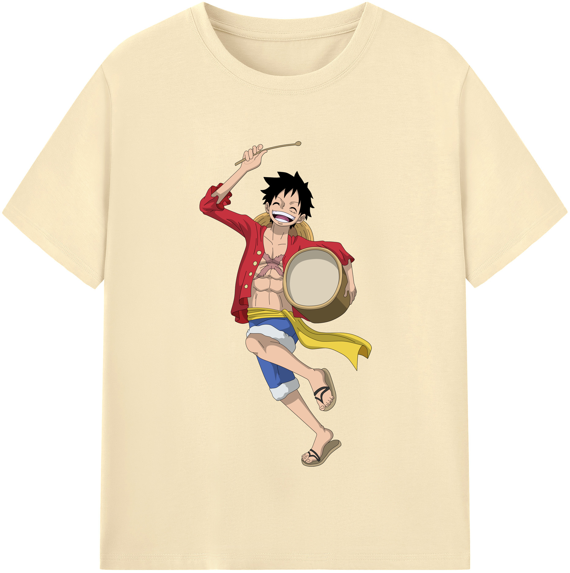ワンピース モンキー・D・ルフィ ONE PIECE Monkey D. Luffy 綿100％半袖Tシャツ（フロントプリント）