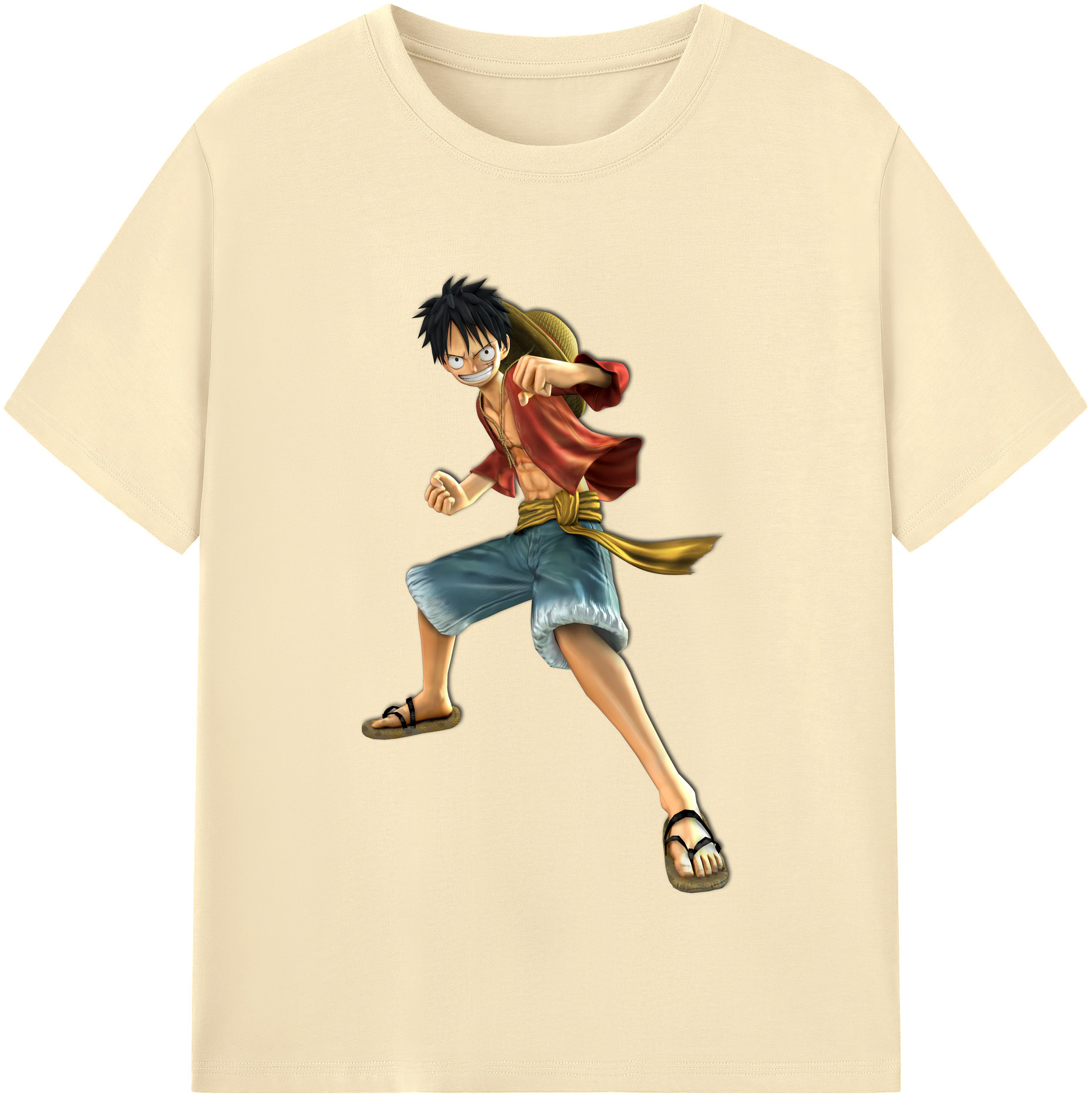 ワンピース モンキー・D・ルフィ ONE PIECE Monkey D. Luffy 綿100％半袖Tシャツ（フロントプリント）