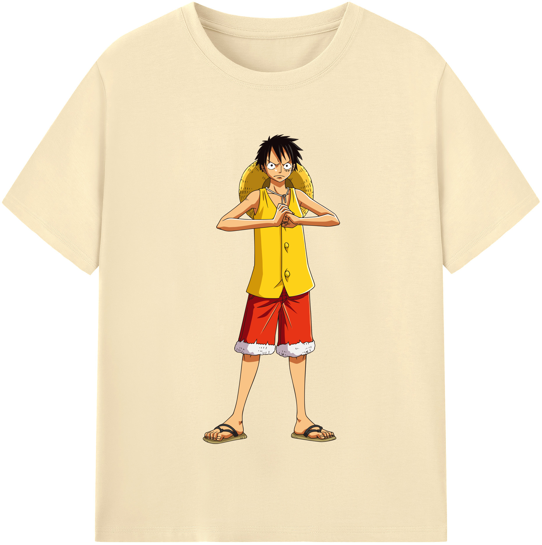 ワンピース モンキー・D・ルフィ ONE PIECE Monkey D. Luffy 綿100％半袖Tシャツ（フロントプリント）