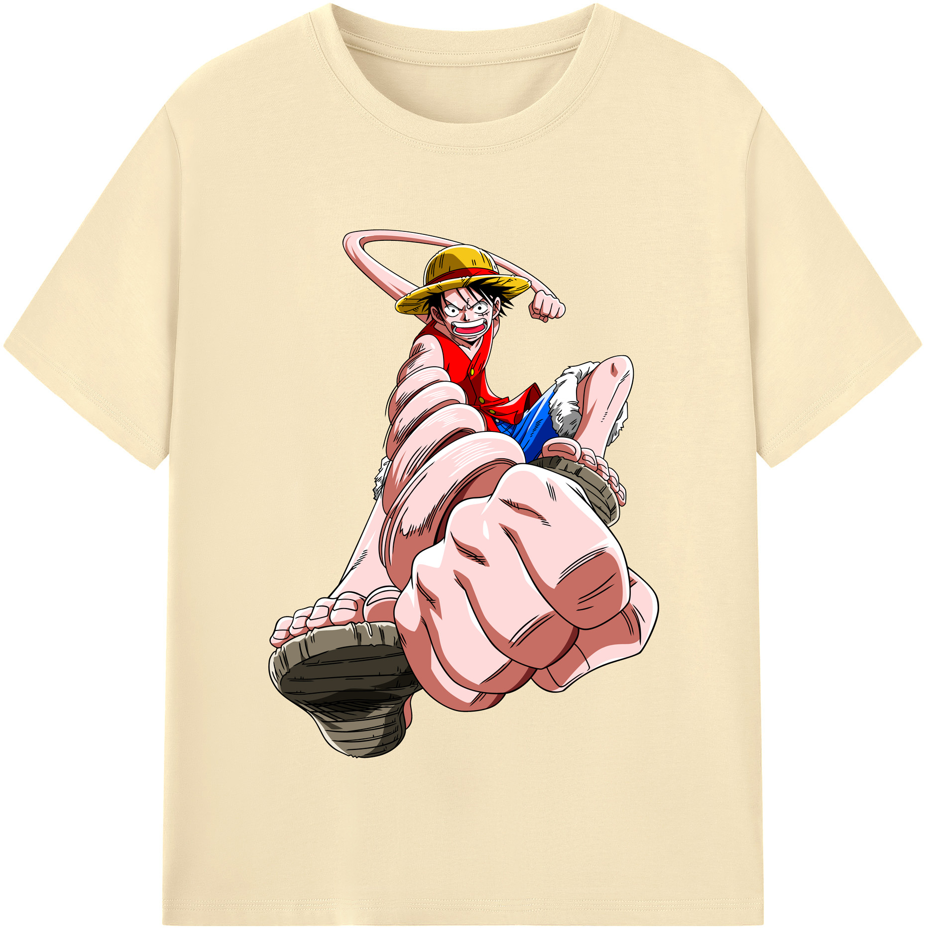 ワンピース モンキー・D・ルフィ ONE PIECE Monkey D. Luffy 綿100％半袖Tシャツ（フロントプリント）
