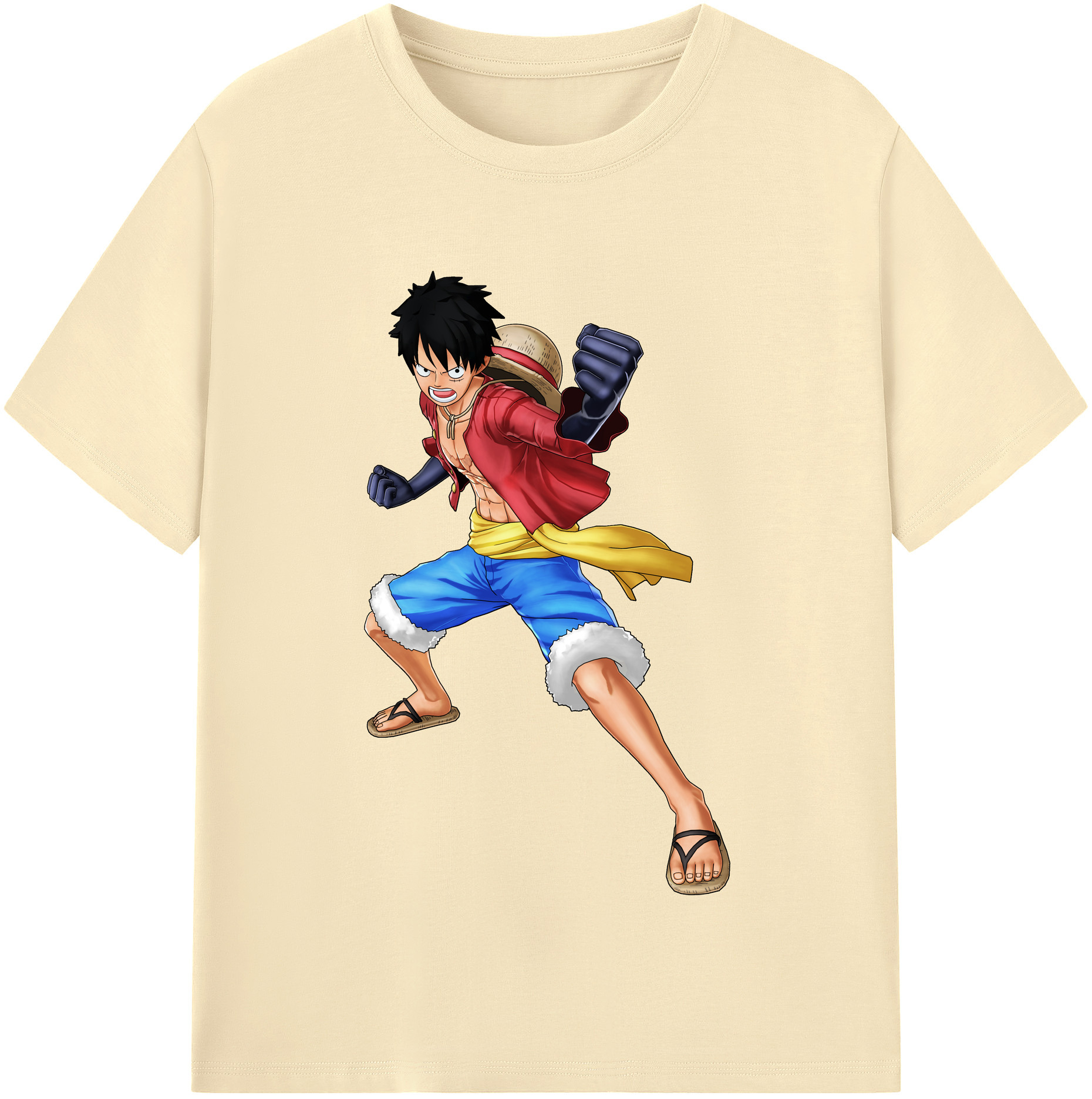 ワンピース モンキー・D・ルフィ ONE PIECE Monkey D. Luffy 綿100％半袖Tシャツ（フロントプリント）