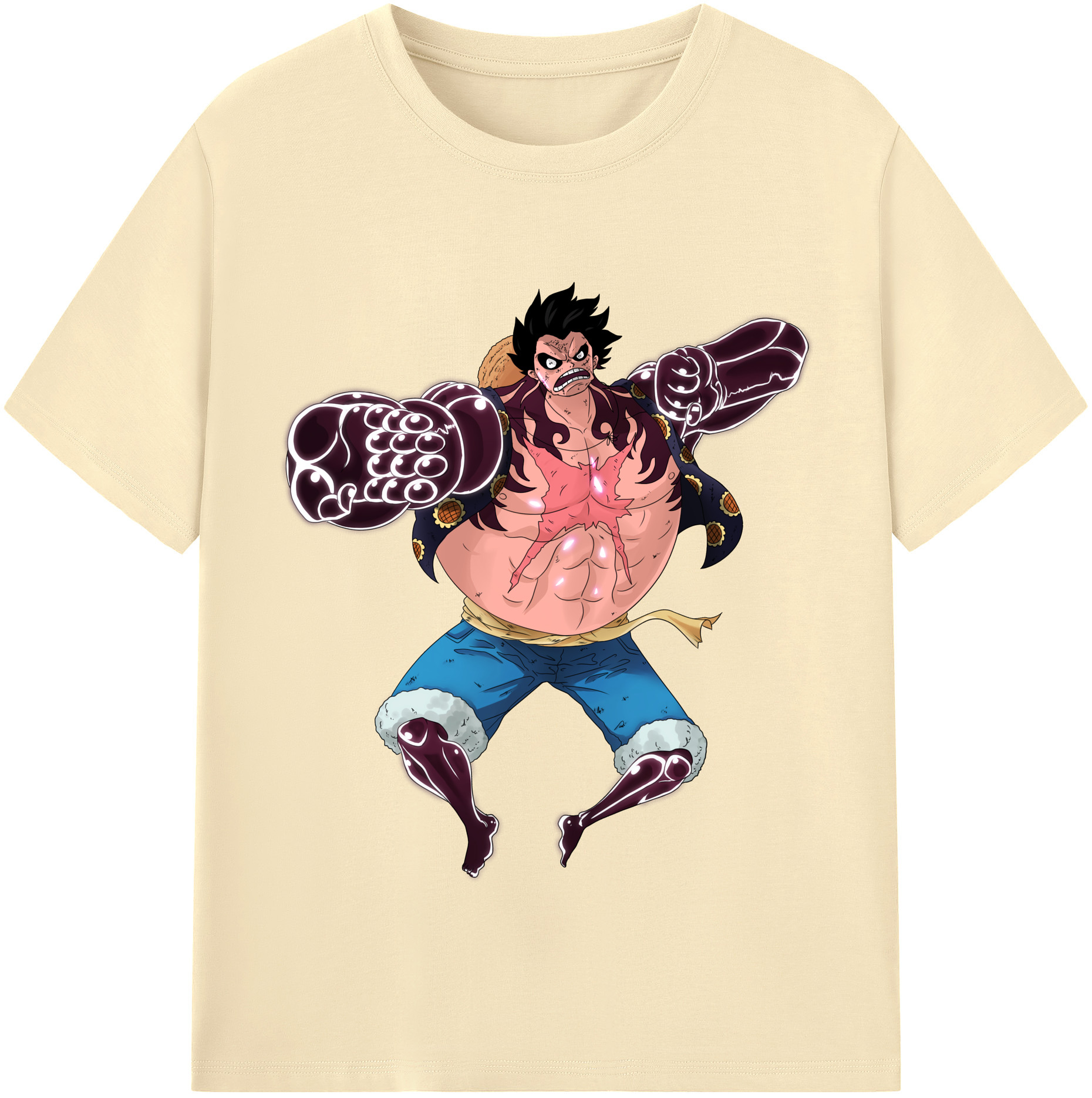 ワンピース モンキー・D・ルフィ ONE PIECE Monkey D. Luffy 綿100％半袖Tシャツ（フロントプリント）