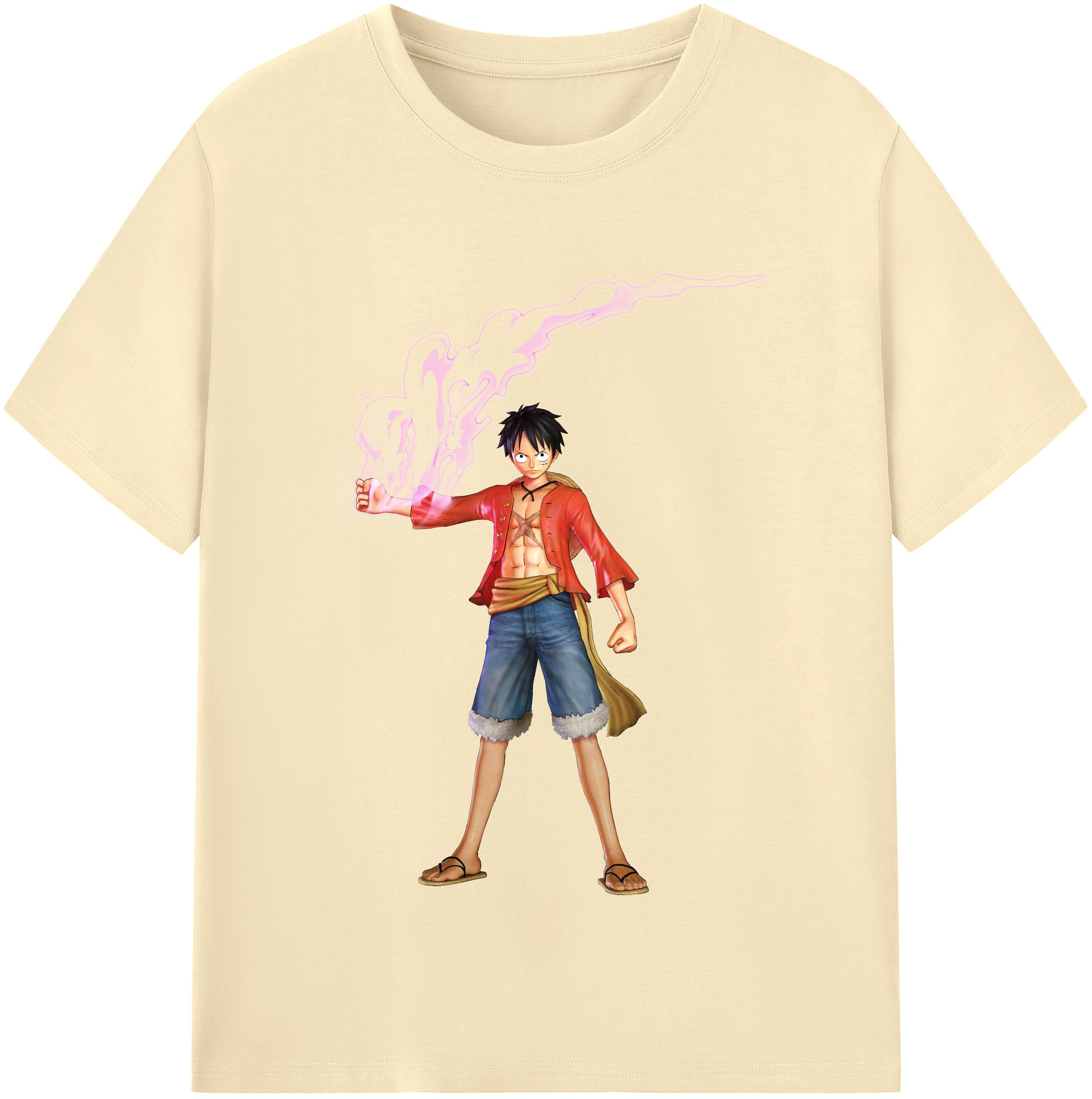 ワンピース モンキー・D・ルフィ ONE PIECE Monkey D. Luffy 綿100％半袖Tシャツ（フロントプリント）