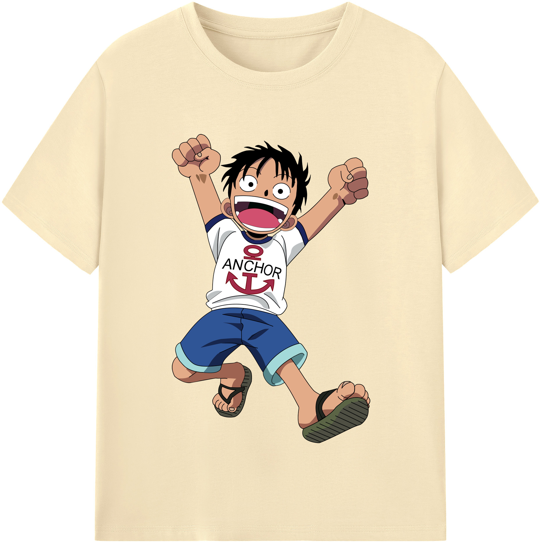 ワンピース モンキー・D・ルフィ ONE PIECE Monkey D. Luffy 綿100％半袖Tシャツ（フロントプリント）