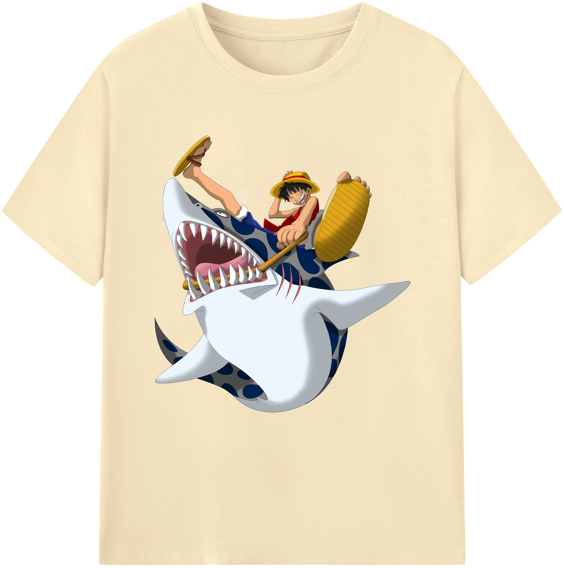 ワンピース モンキー・D・ルフィ ONE PIECE Monkey D. Luffy 綿100％半袖Tシャツ（フロントプリント）