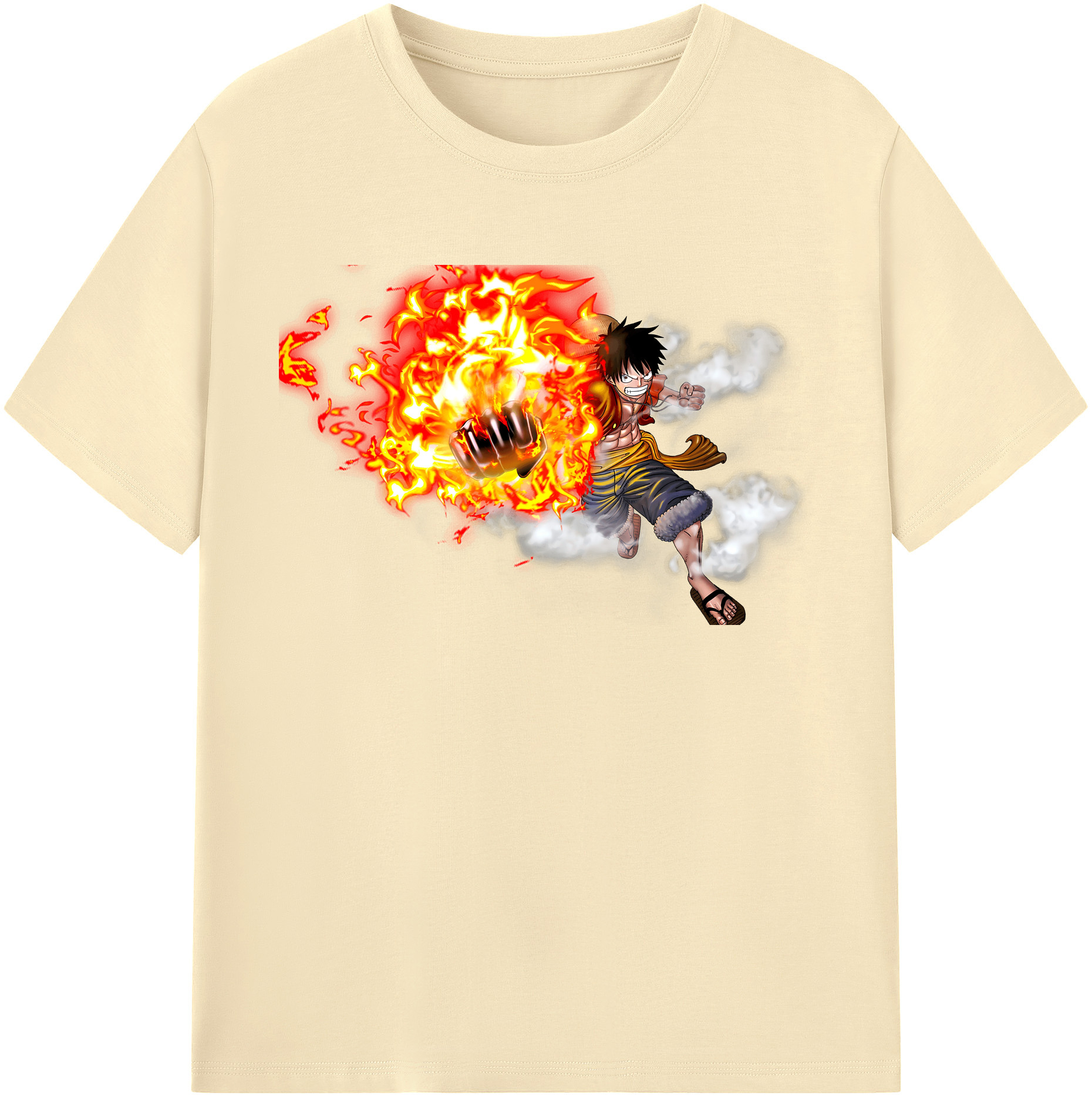 ワンピース モンキー・D・ルフィ ONE PIECE Monkey D. Luffy 綿100％半袖Tシャツ（フロントプリント）