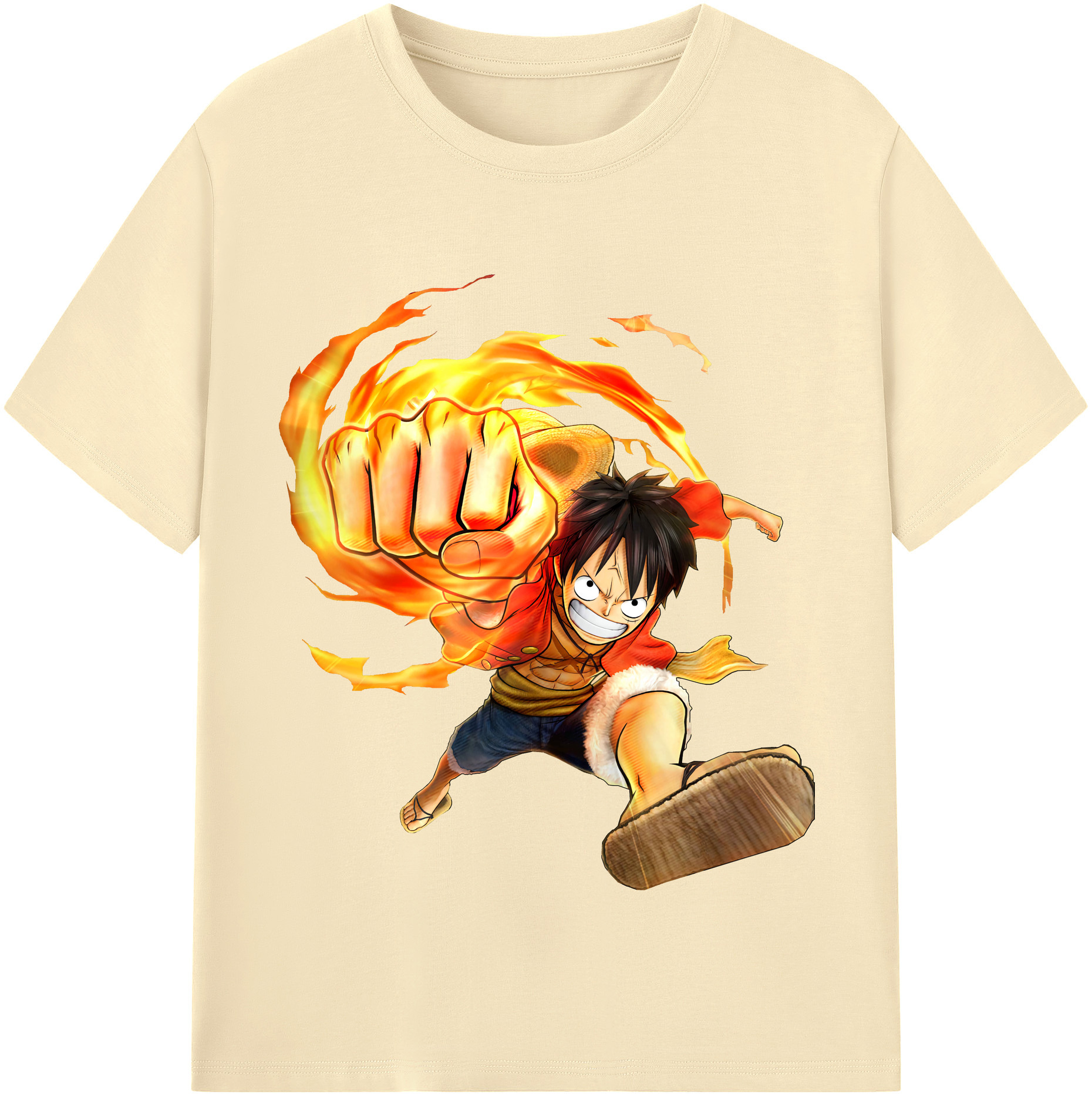 ワンピース モンキー・D・ルフィ ONE PIECE Monkey D. Luffy 綿100％半袖Tシャツ（フロントプリント）