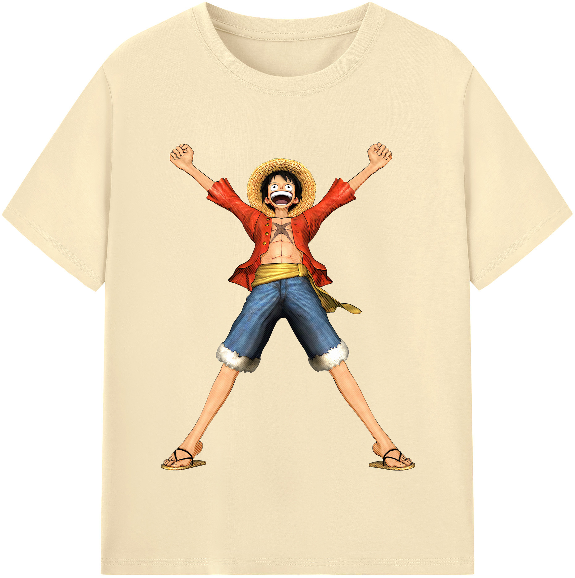ワンピース モンキー・D・ルフィ ONE PIECE Monkey D. Luffy 綿100％半袖Tシャツ（フロントプリント）