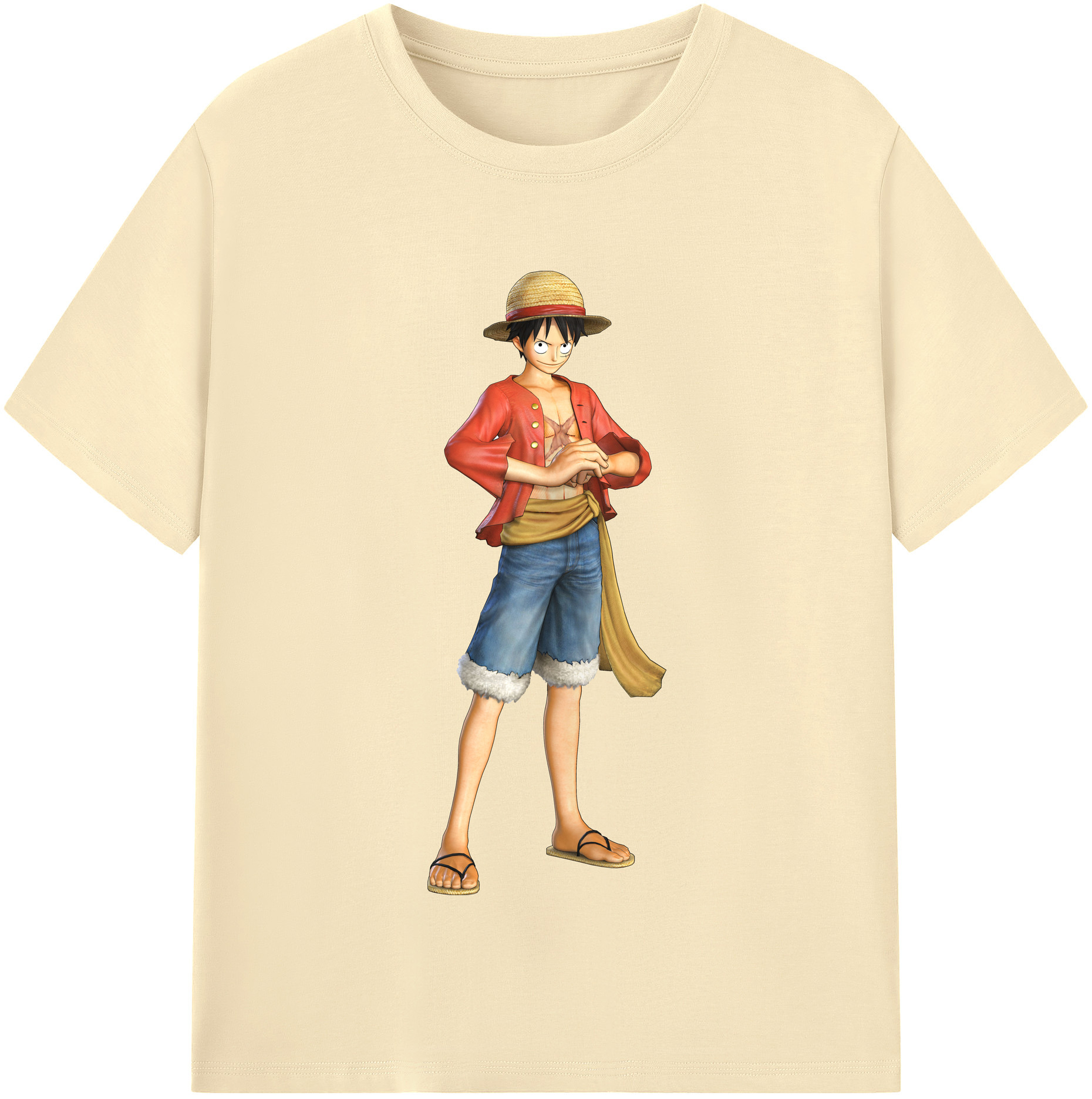 ワンピース モンキー・D・ルフィ ONE PIECE Monkey D. Luffy 綿100％半袖Tシャツ（フロントプリント）
