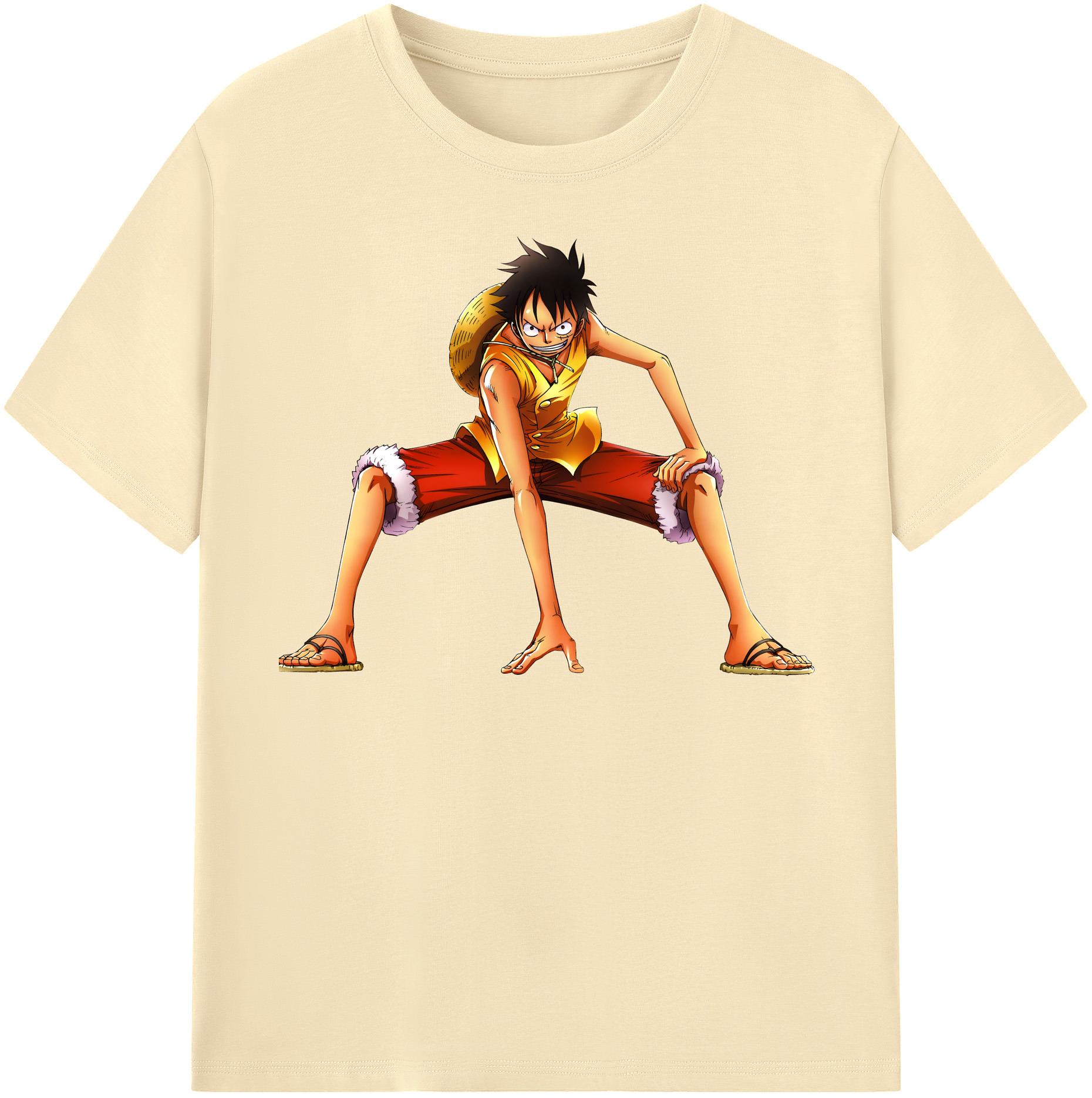 ワンピース モンキー・D・ルフィ ONE PIECE Monkey D. Luffy 綿100％半袖Tシャツ（フロントプリント）