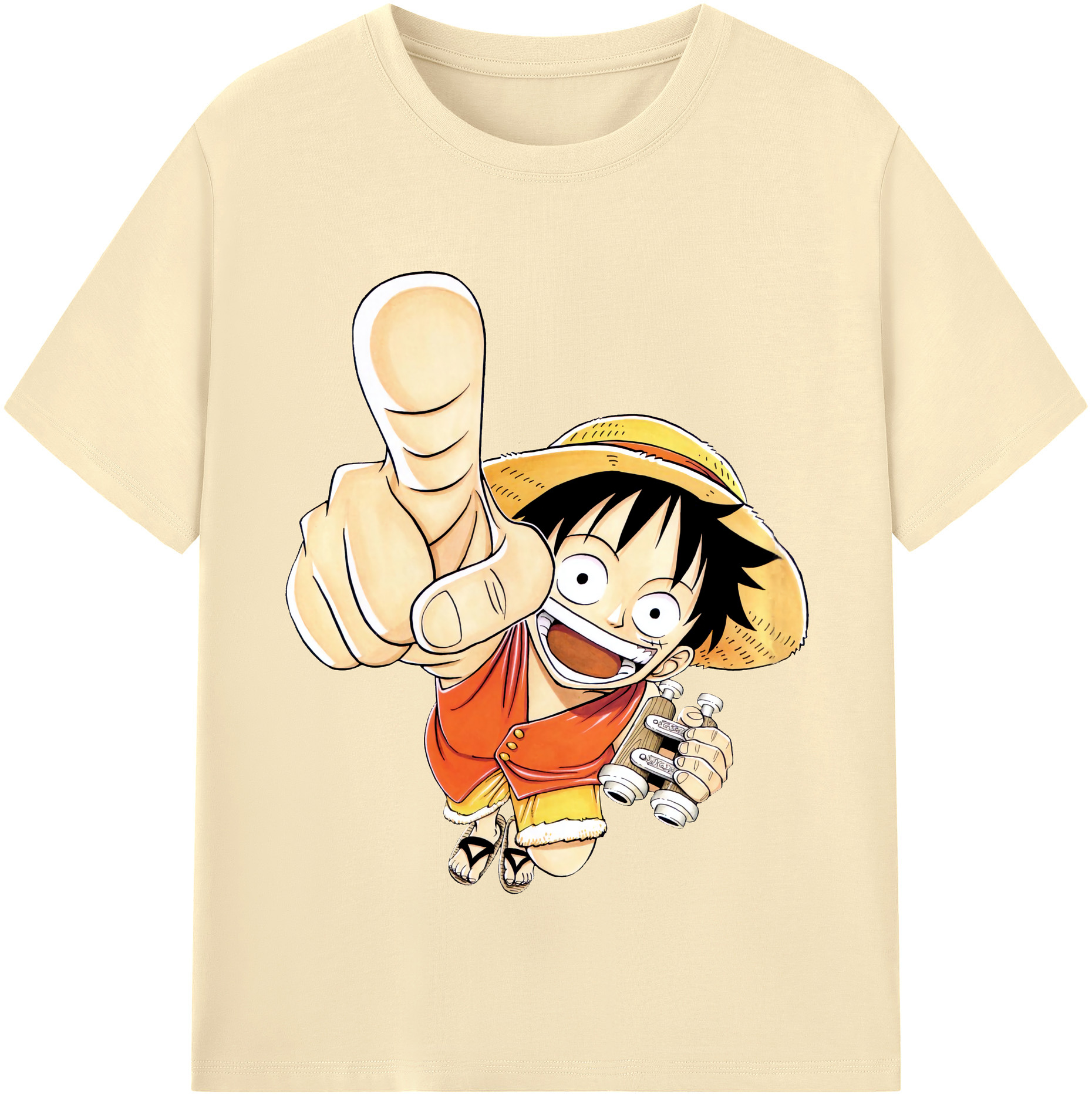 ワンピース モンキー・D・ルフィ ONE PIECE Monkey D. Luffy 綿100％半袖Tシャツ（フロントプリント）