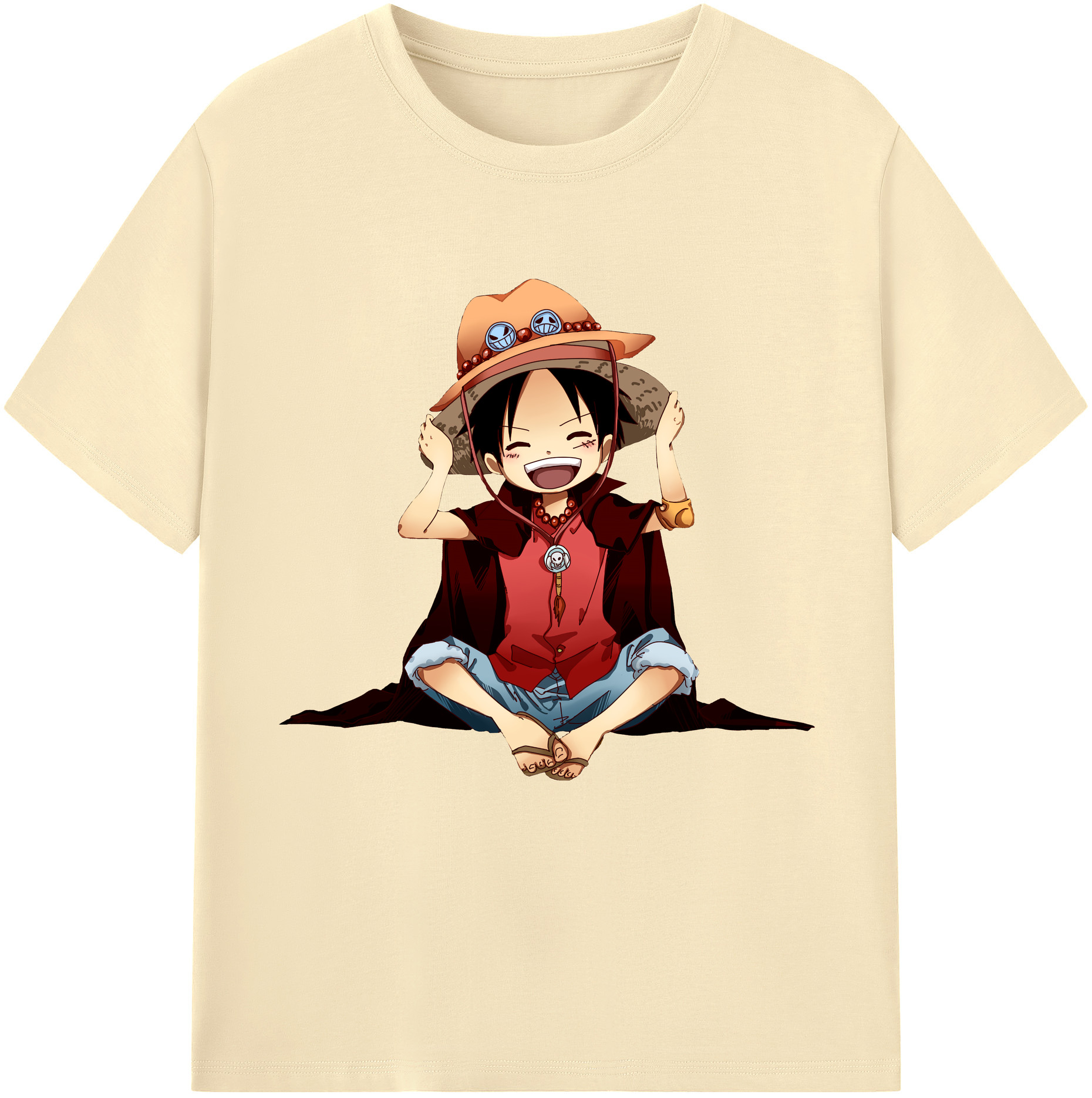 ワンピース モンキー・D・ルフィ ONE PIECE Monkey D. Luffy 綿100％半袖Tシャツ（フロントプリント）