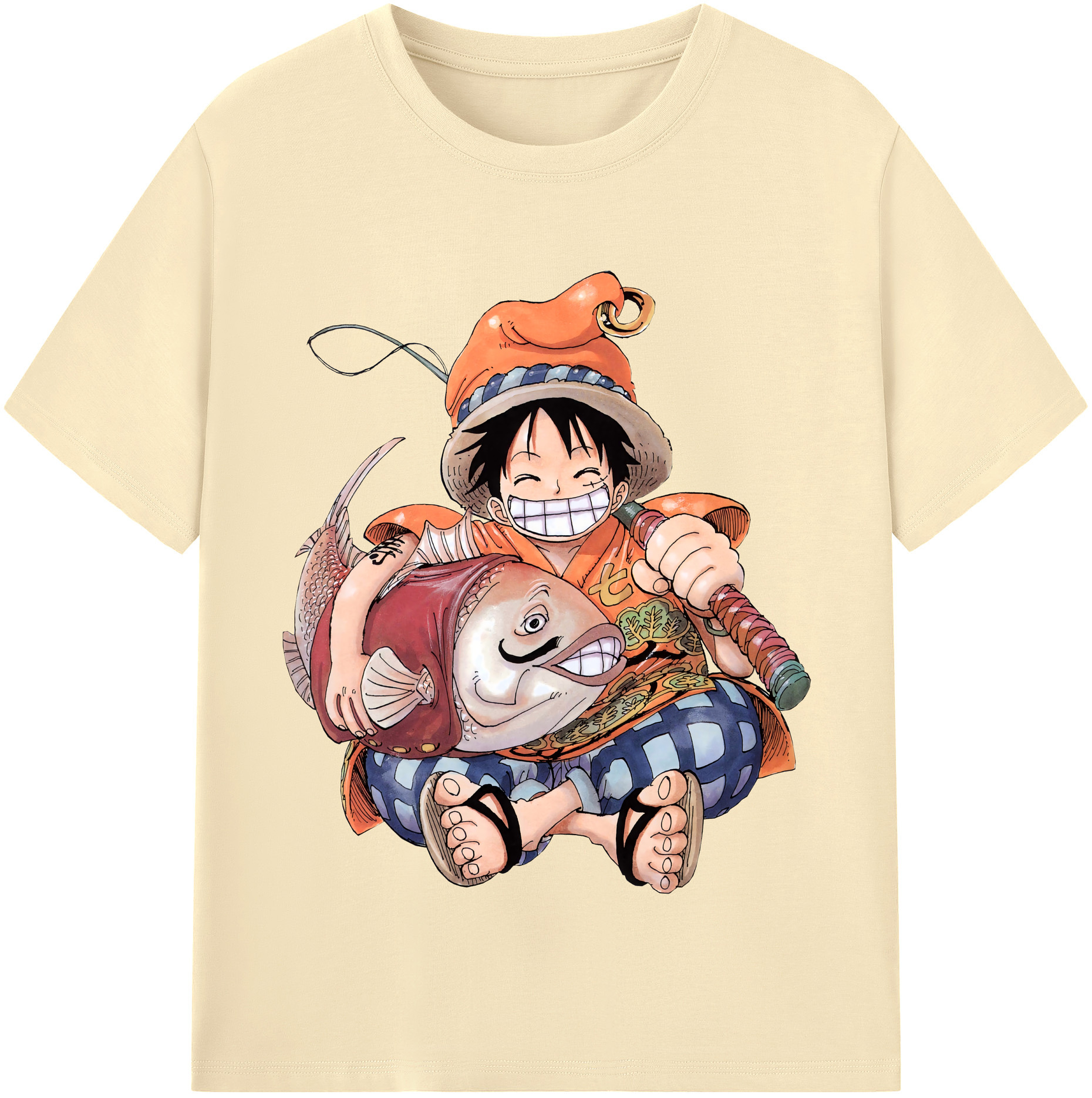 ワンピース モンキー・D・ルフィ ONE PIECE Monkey D. Luffy 綿100％半袖Tシャツ（フロントプリント）