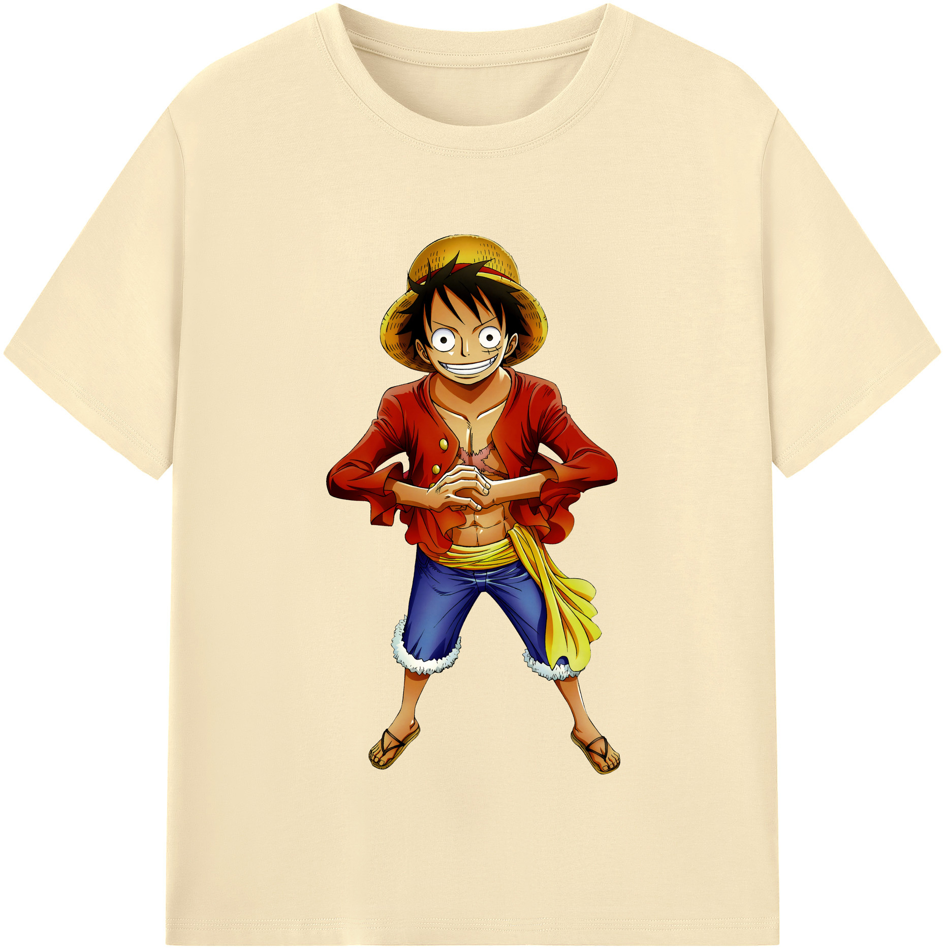 ワンピース モンキー・D・ルフィ ONE PIECE Monkey D. Luffy 綿100％半袖Tシャツ（フロントプリント）