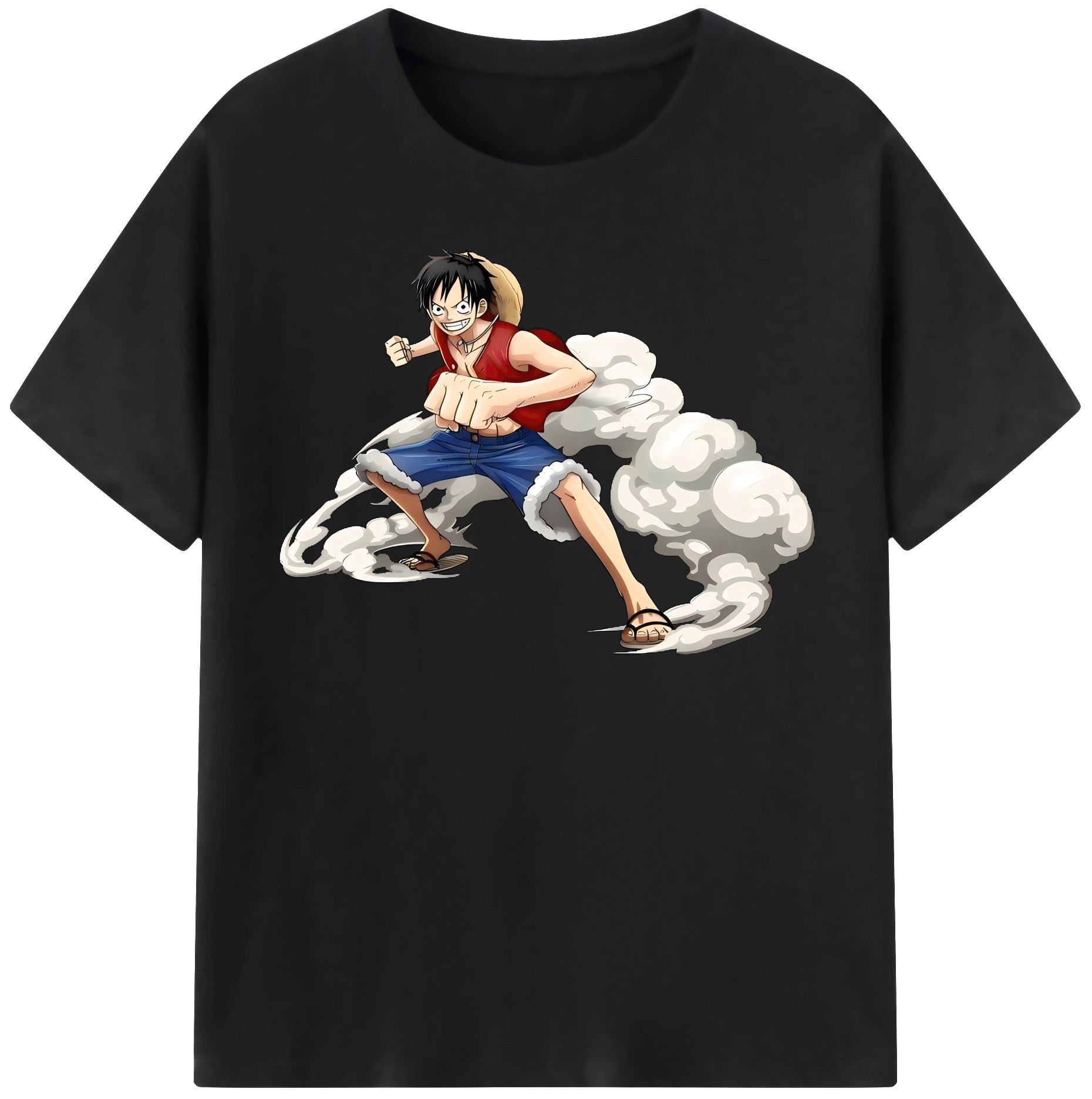 ワンピース モンキー・D・ルフィ ONE PIECE Monkey D. Luffy 綿100％半袖Tシャツ（フロントプリント）