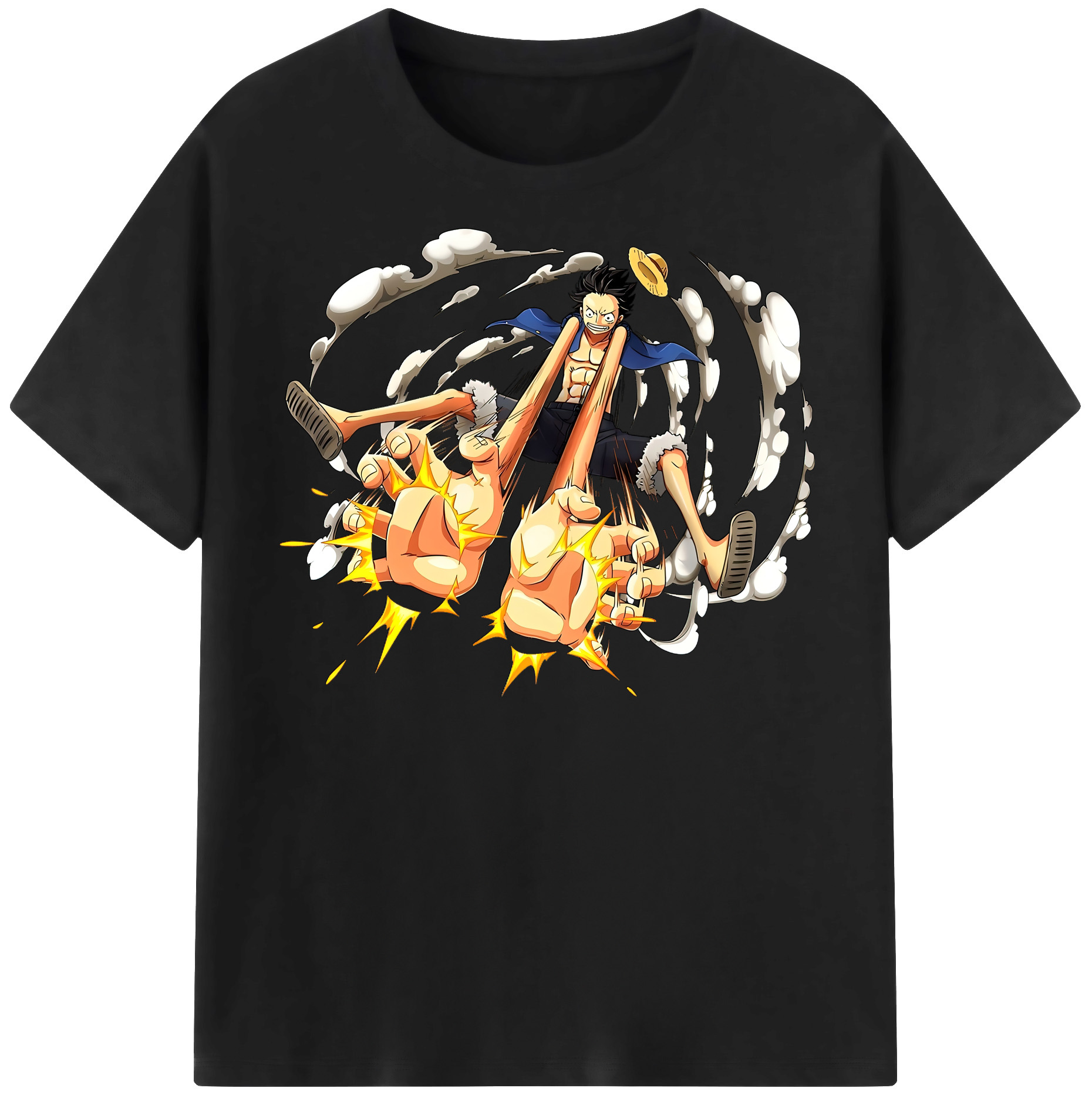 ワンピース モンキー・D・ルフィ ONE PIECE Monkey D. Luffy 綿100％半袖Tシャツ（フロントプリント）