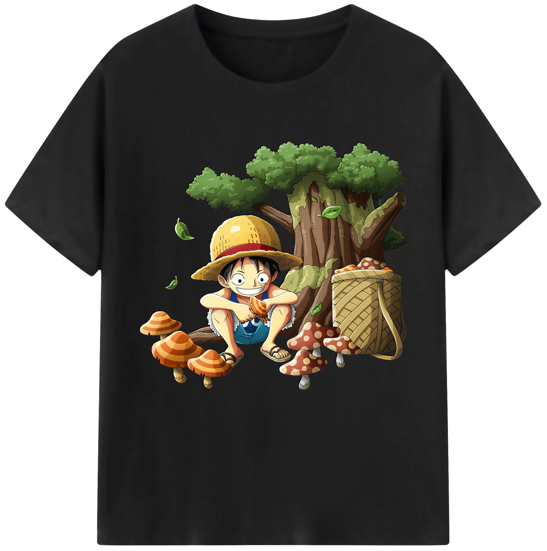 ワンピース モンキー・D・ルフィ ONE PIECE Monkey D. Luffy 綿100％半袖Tシャツ（フロントプリント）