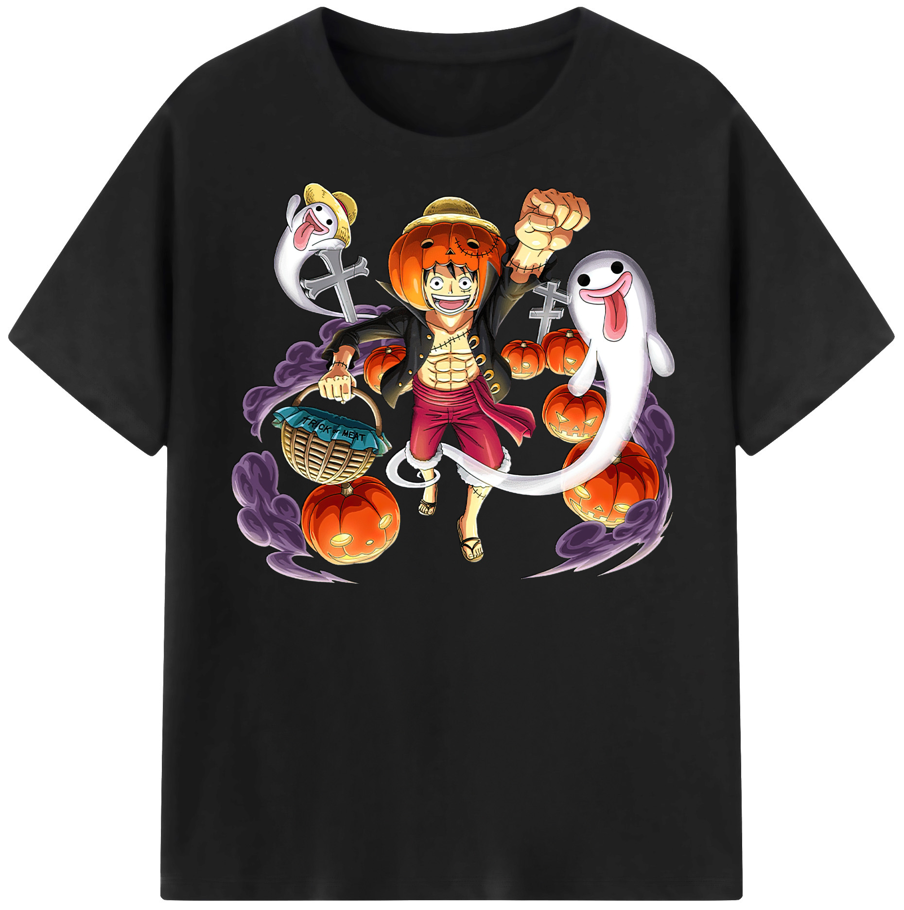 ワンピース モンキー・D・ルフィ ONE PIECE Monkey D. Luffy 綿100％半袖Tシャツ（フロントプリント）