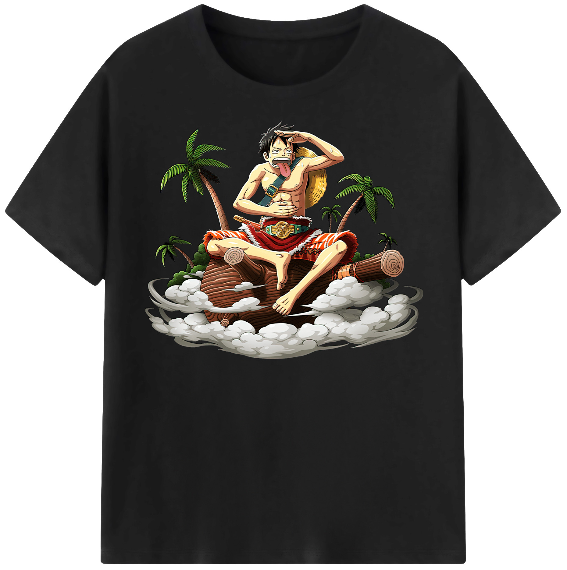 ワンピース モンキー・D・ルフィ ONE PIECE Monkey D. Luffy 綿100％半袖Tシャツ（フロントプリント）