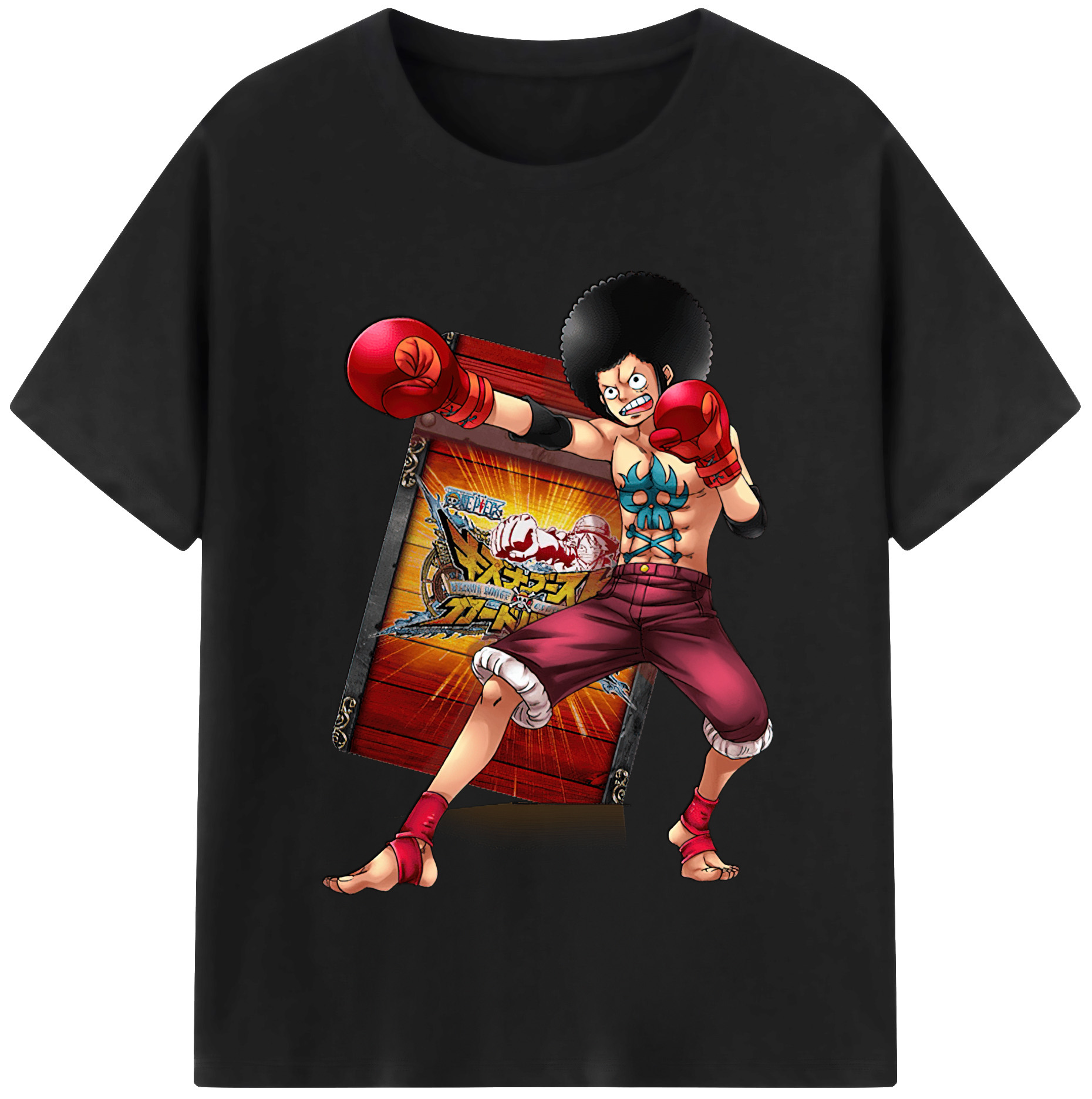 ワンピース モンキー・D・ルフィ ONE PIECE Monkey D. Luffy 綿100％半袖Tシャツ（フロントプリント）
