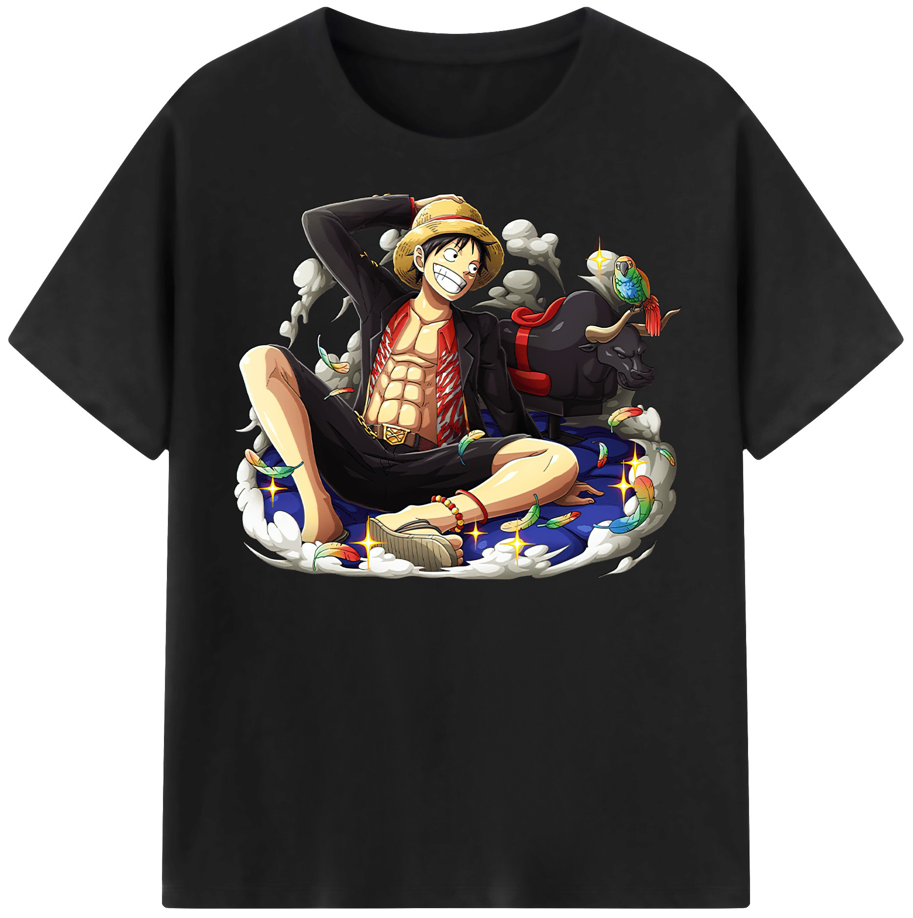 ワンピース モンキー・D・ルフィ ONE PIECE Monkey D. Luffy 綿100％半袖Tシャツ（フロントプリント）