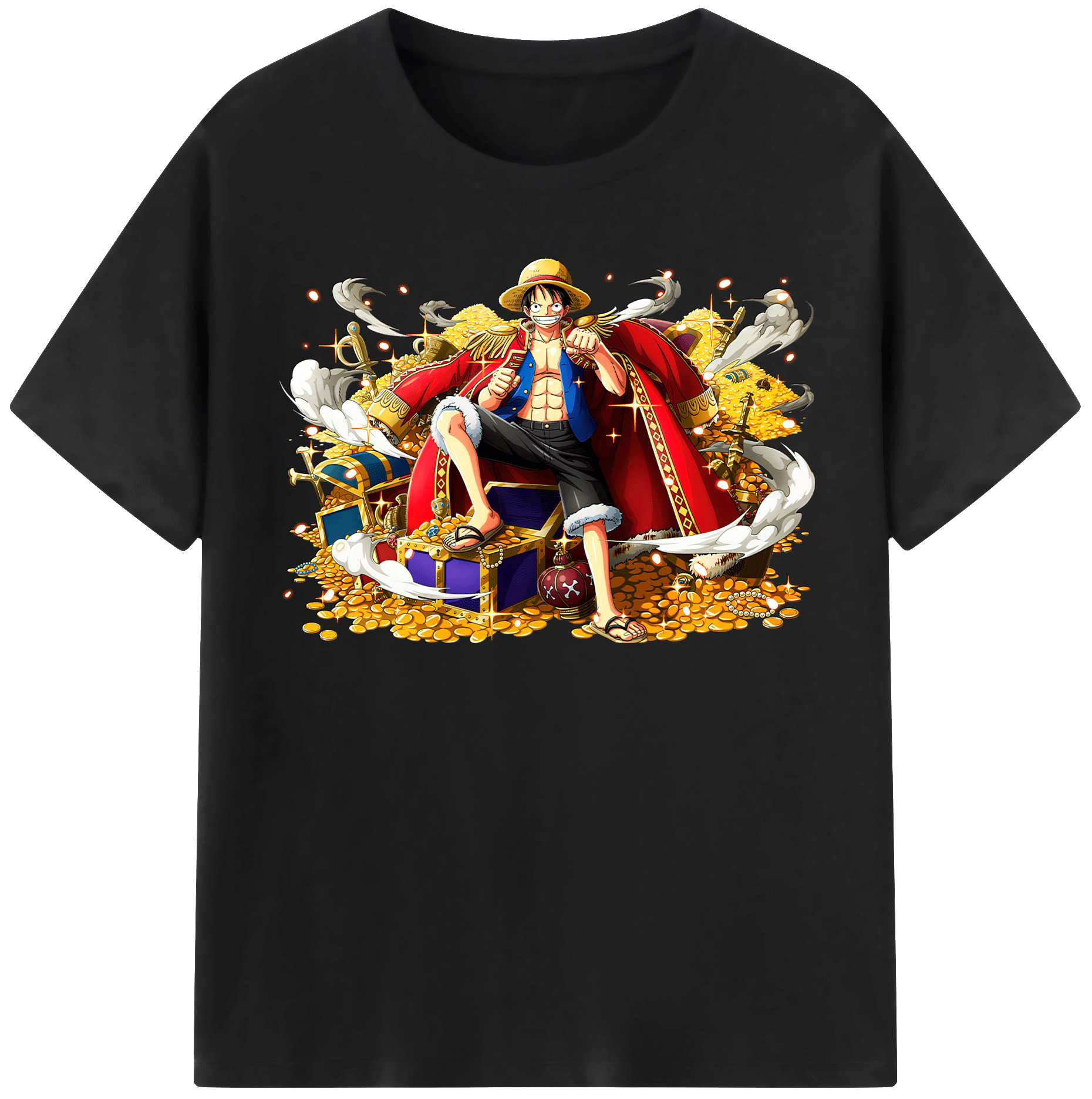 ワンピース モンキー・D・ルフィ ONE PIECE Monkey D. Luffy 綿100％半袖Tシャツ（フロントプリント）