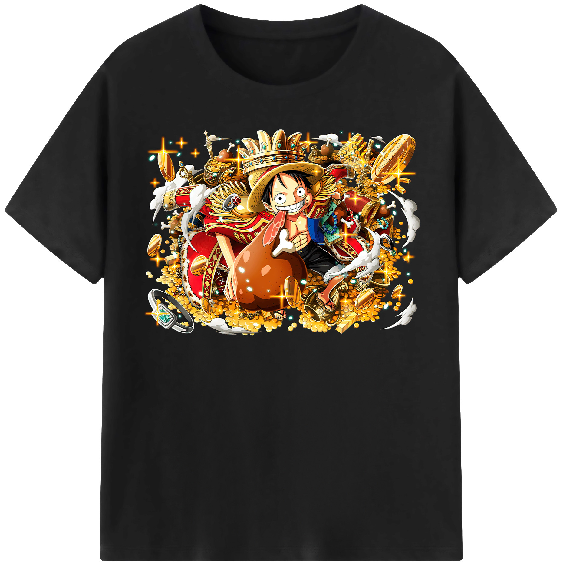 ワンピース モンキー・D・ルフィ ONE PIECE Monkey D. Luffy 綿100％半袖Tシャツ（フロントプリント）