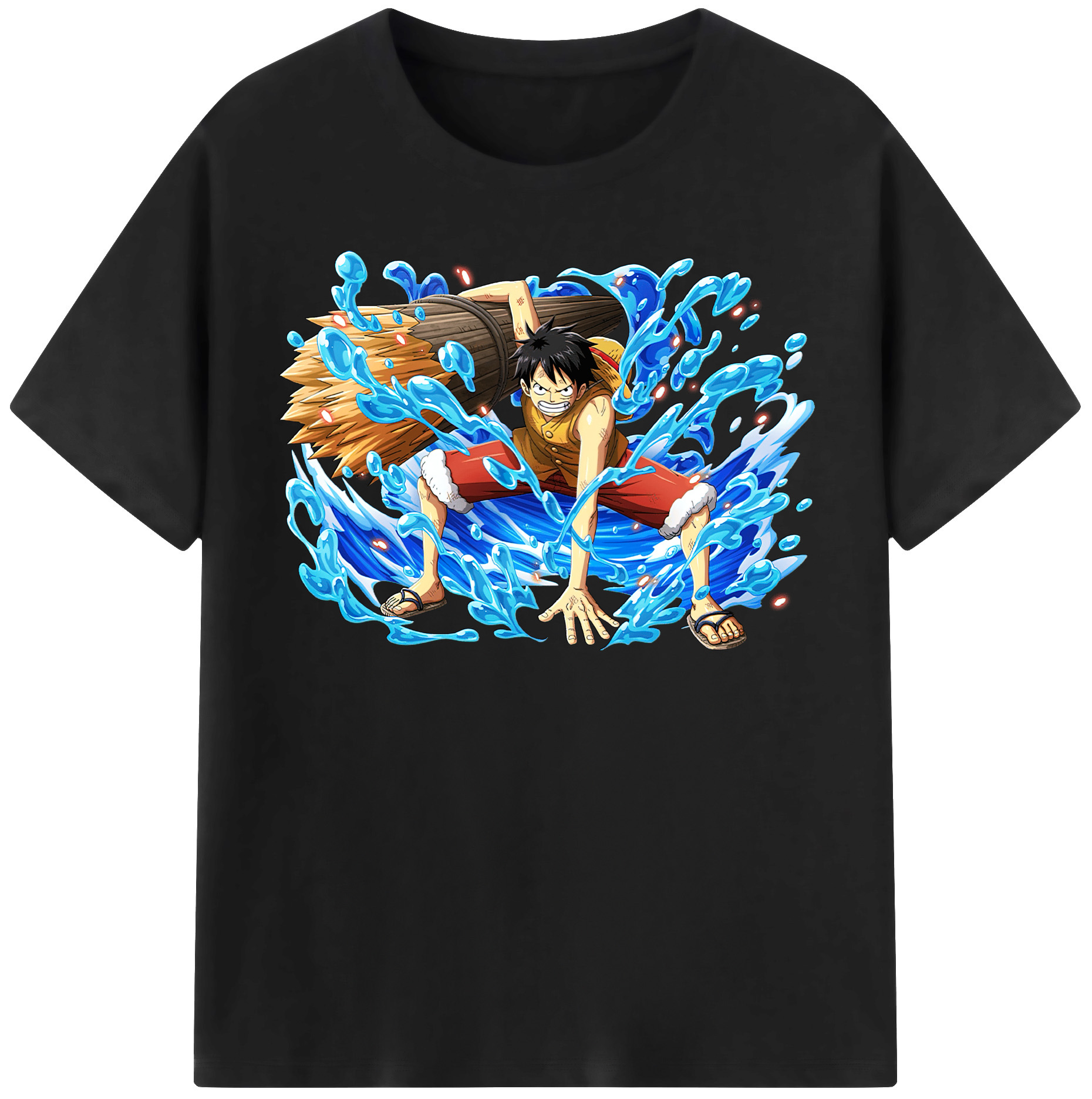 ワンピース モンキー・D・ルフィ ONE PIECE Monkey D. Luffy 綿100％半袖Tシャツ（フロントプリント）
