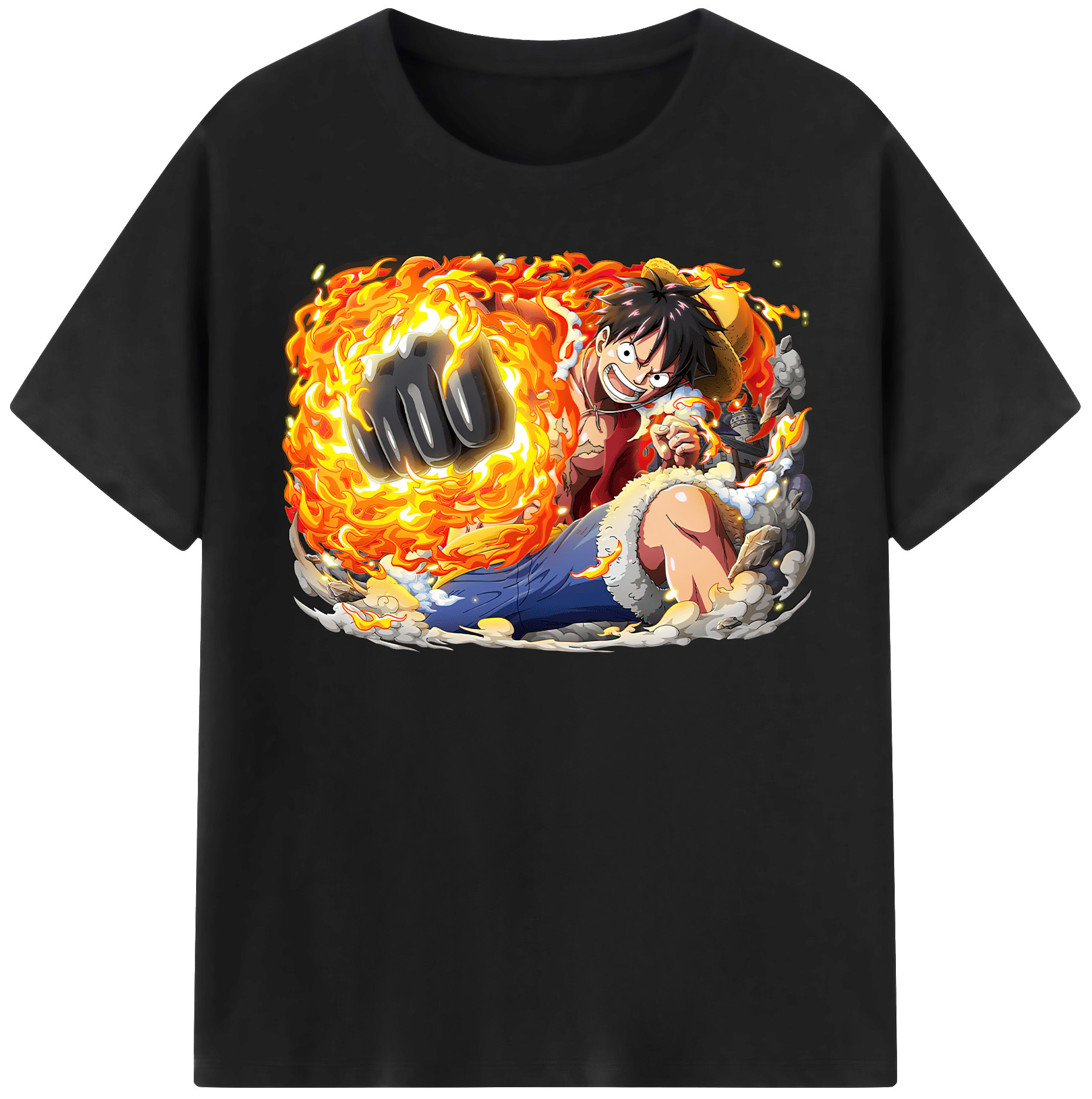 ワンピース モンキー・D・ルフィ ONE PIECE Monkey D. Luffy 綿100％半袖Tシャツ（フロントプリント）