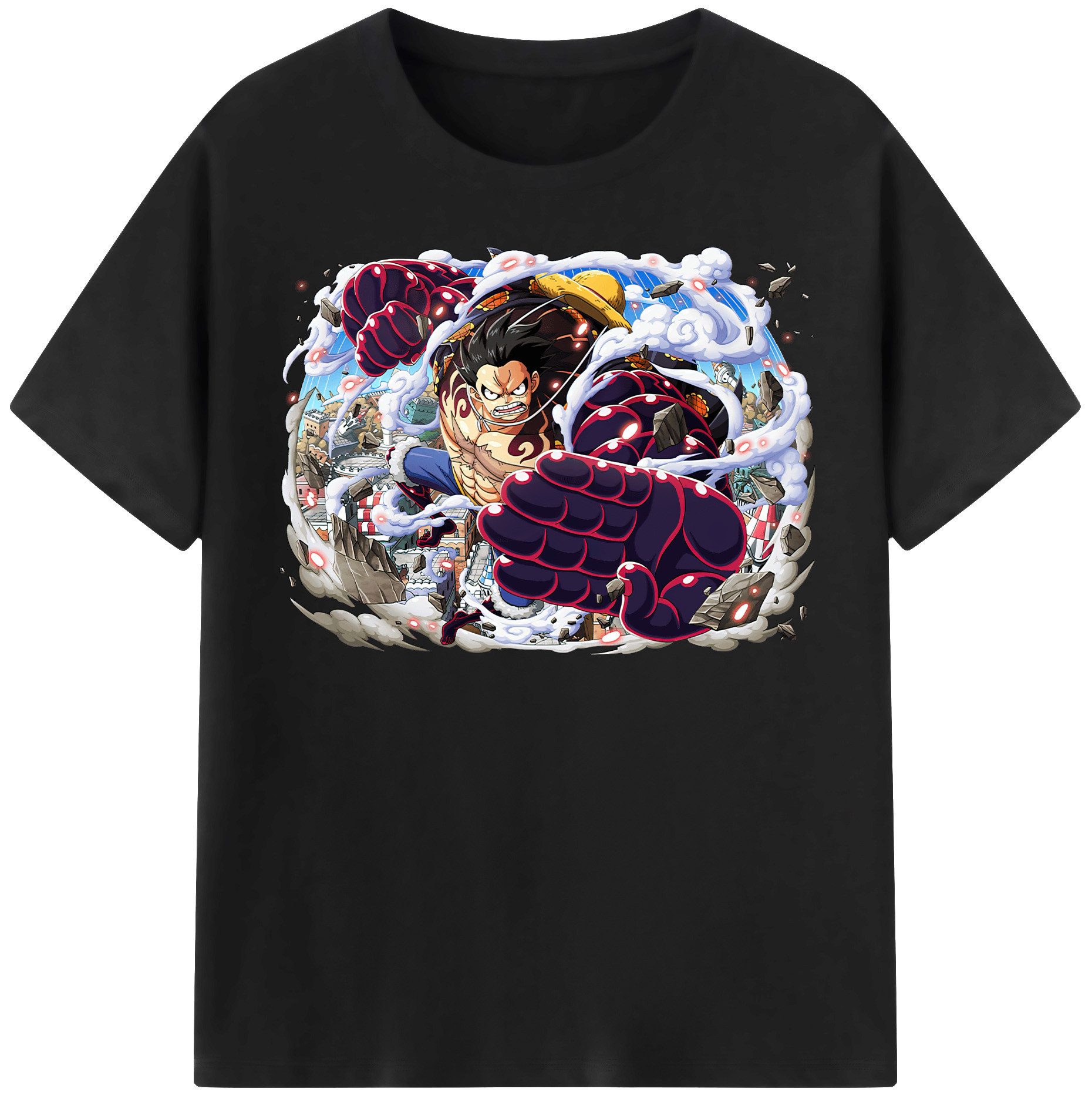 ワンピース モンキー・D・ルフィ ONE PIECE Monkey D. Luffy 綿100％半袖Tシャツ（フロントプリント）