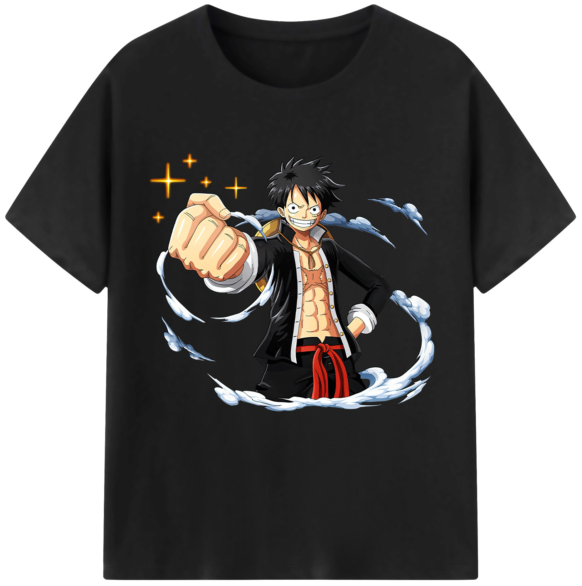 ワンピース モンキー・D・ルフィ ONE PIECE Monkey D. Luffy 綿100％半袖Tシャツ（フロントプリント）