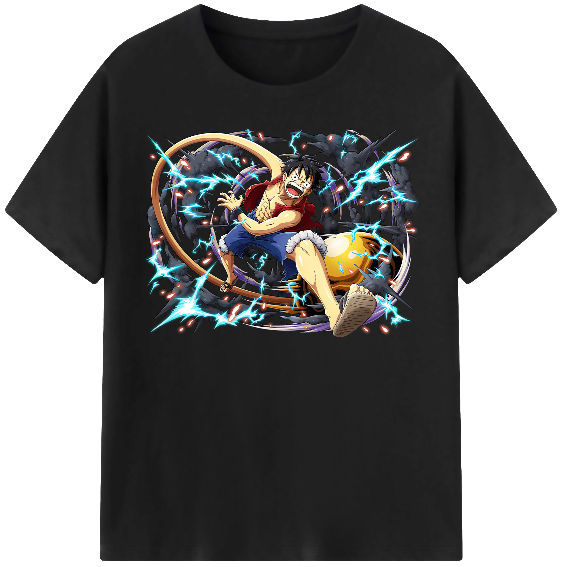ワンピース モンキー・D・ルフィ ONE PIECE Monkey D. Luffy 綿100％半袖Tシャツ（フロントプリント）