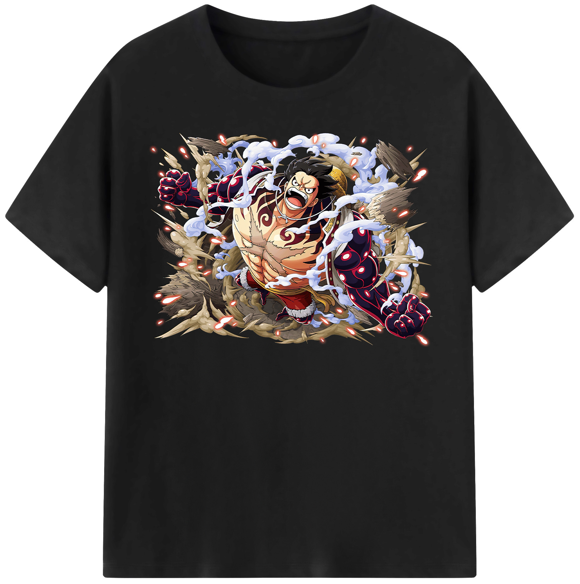 ワンピース モンキー・D・ルフィ ONE PIECE Monkey D. Luffy 綿100％半袖Tシャツ（フロントプリント）