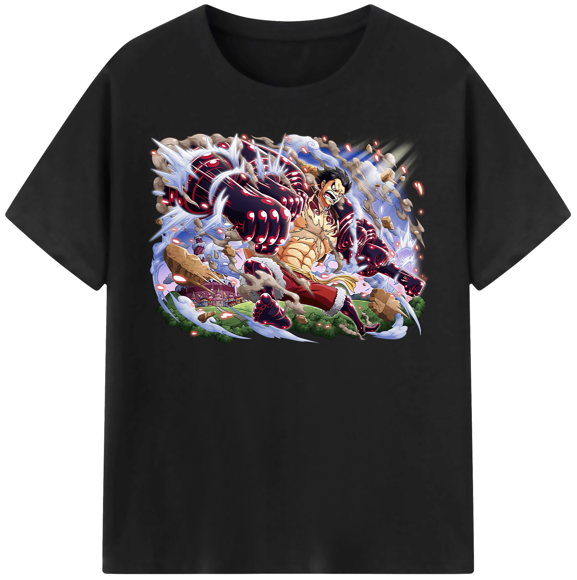 ワンピース モンキー・D・ルフィ ONE PIECE Monkey D. Luffy 綿100％半袖Tシャツ（フロントプリント）